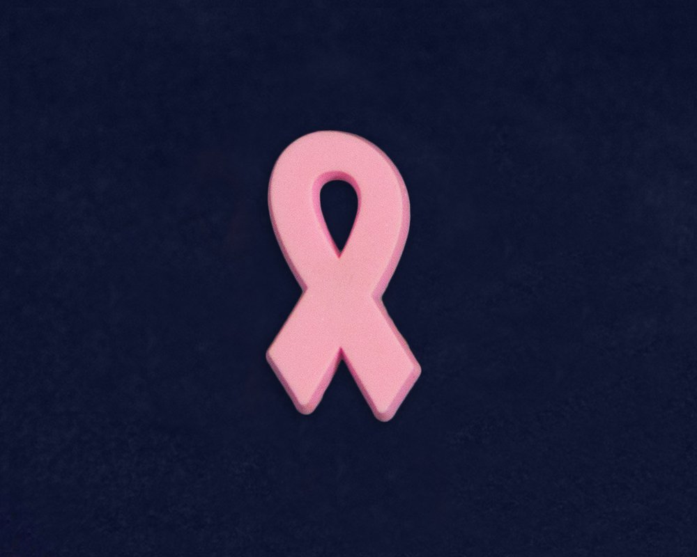 100 Pack Pink Ribbon Silicone Awareness Pins - Breast Cancer Support Wristbands for Fundraising Events, Charity Walks & Awareness Campaigns