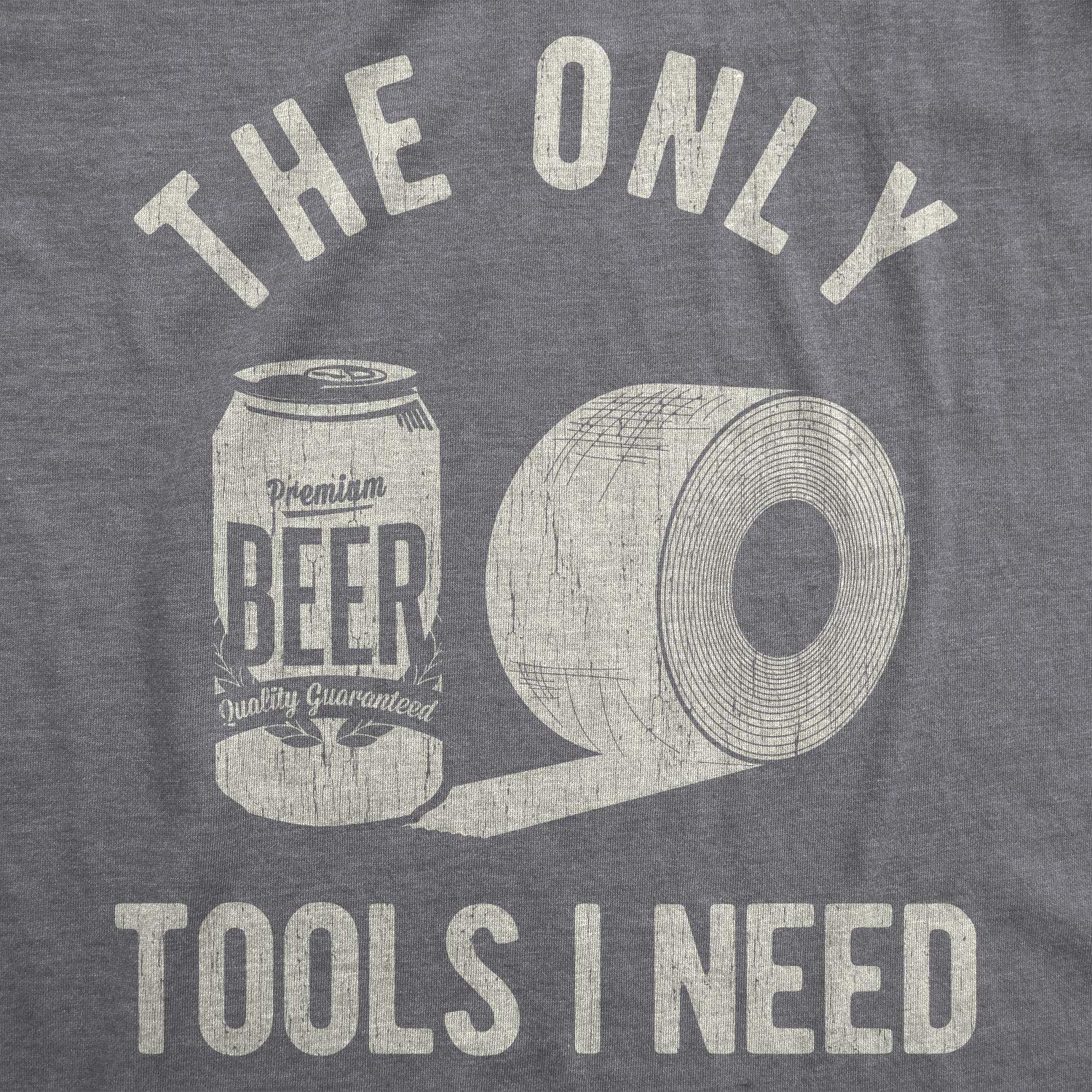 Funny Men's T-Shirt - The Only Tools I Need Beer & Toilet Paper Graphic Tee - Perfect for Casual Wear, Parties & Gag Gifts