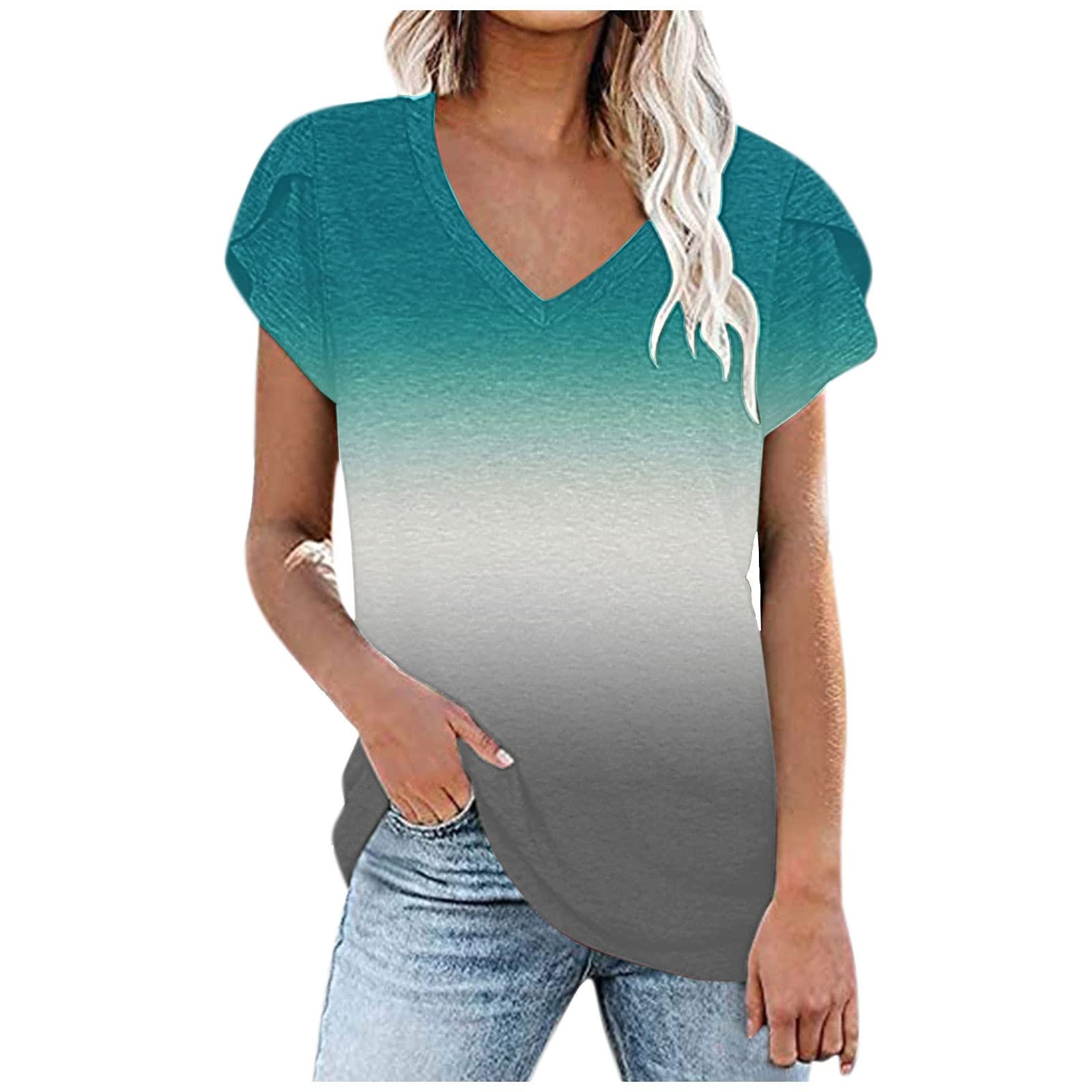 Women's White Short Sleeve T-Shirt - Casual Loose Fit Cute Print Top - Lightweight Breathable Cotton Tee for Everyday Wear, Summer Outfits & Casual Office Looks