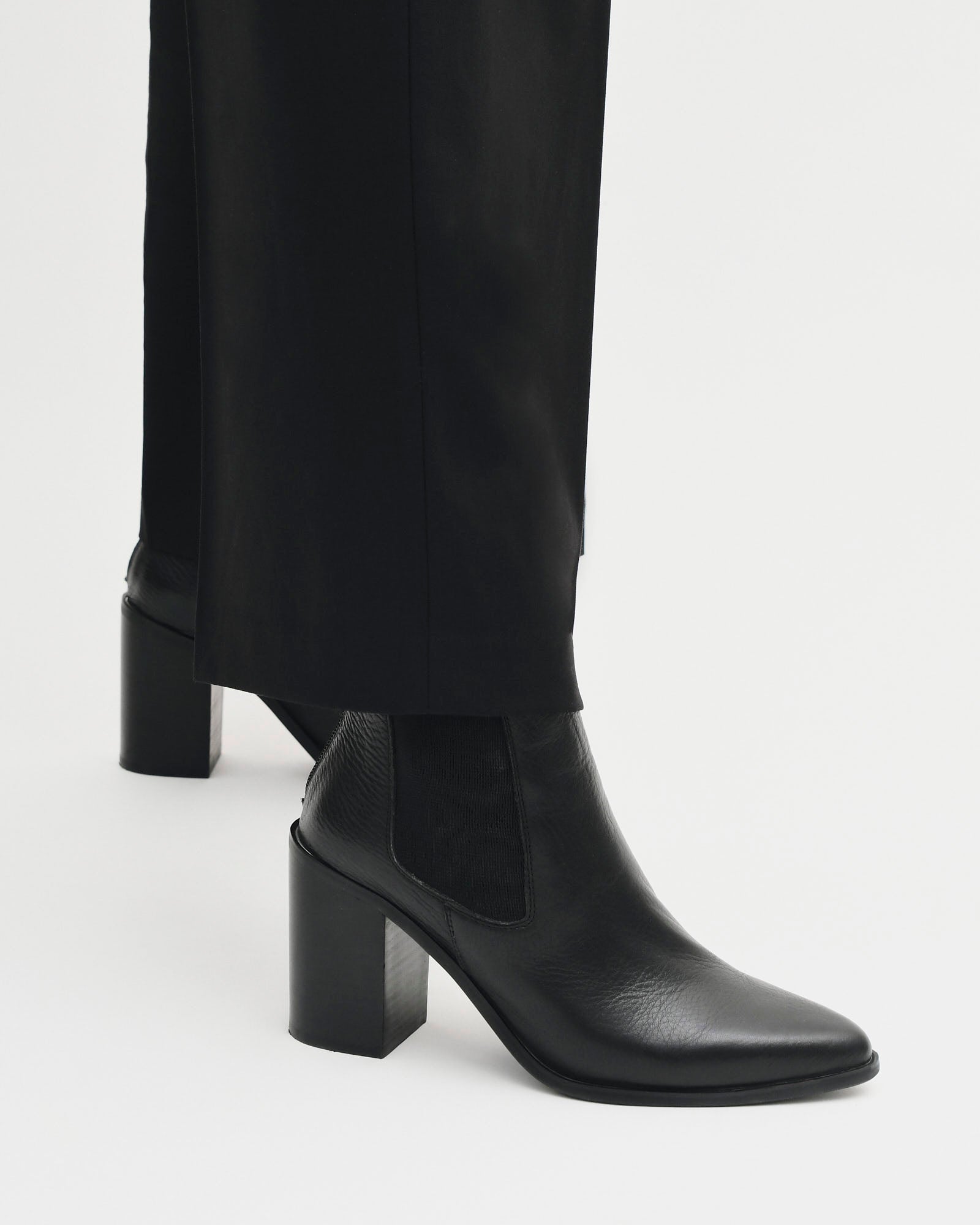 Black Leather Lover High Ankle Boots for Women - Stylish & Comfortable Fall/Winter Fashion Booties for Casual Outfits, Date Nights & Office Wear