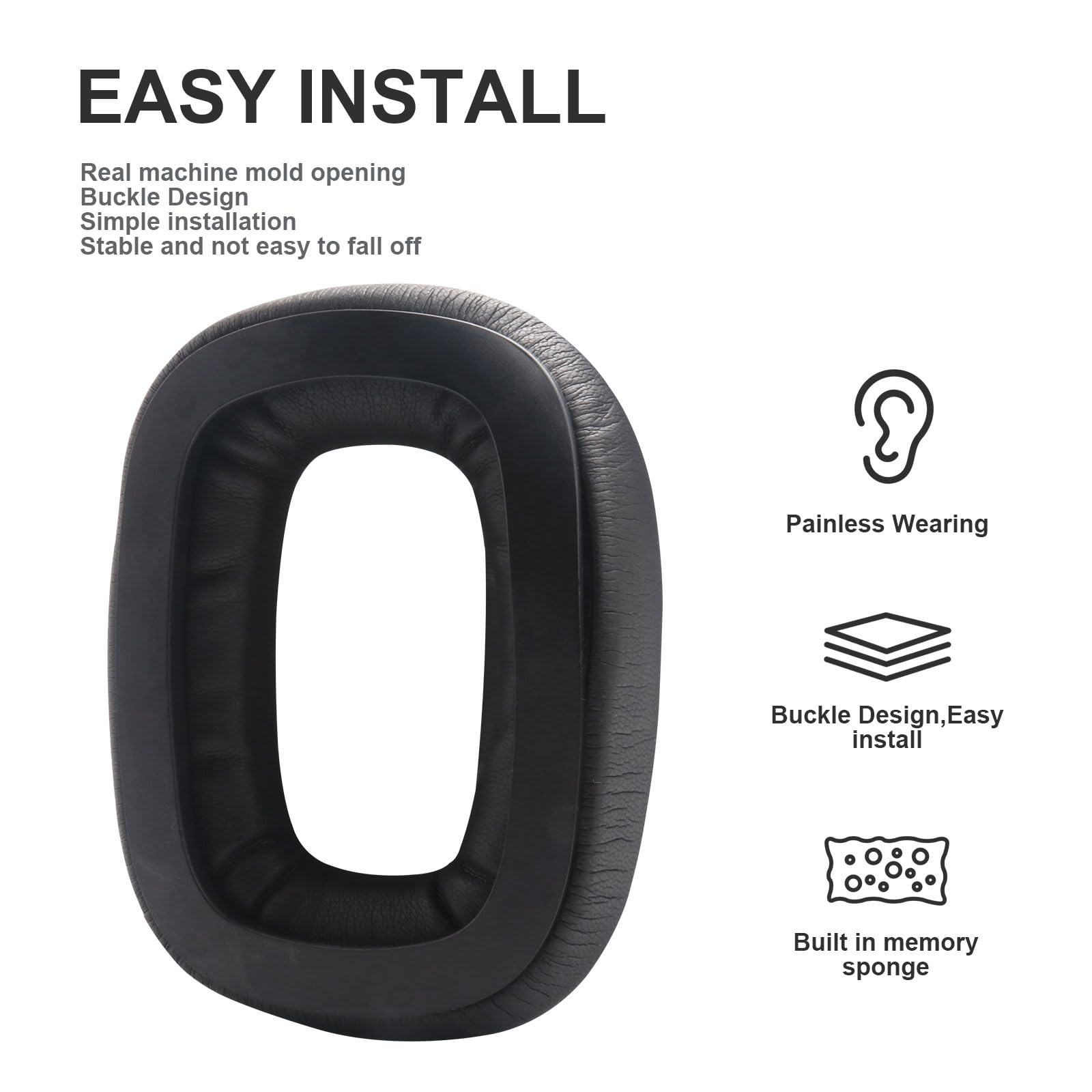 Replacement Ear Pads for Logitech Astro A30 Headphones - Soft Protein Leather Memory Foam Cushions - Comfortable Headset Earpads & Ear Cups Cover Repair Parts (Black) - Perfect for Gaming, Music & Long Wear Sessions