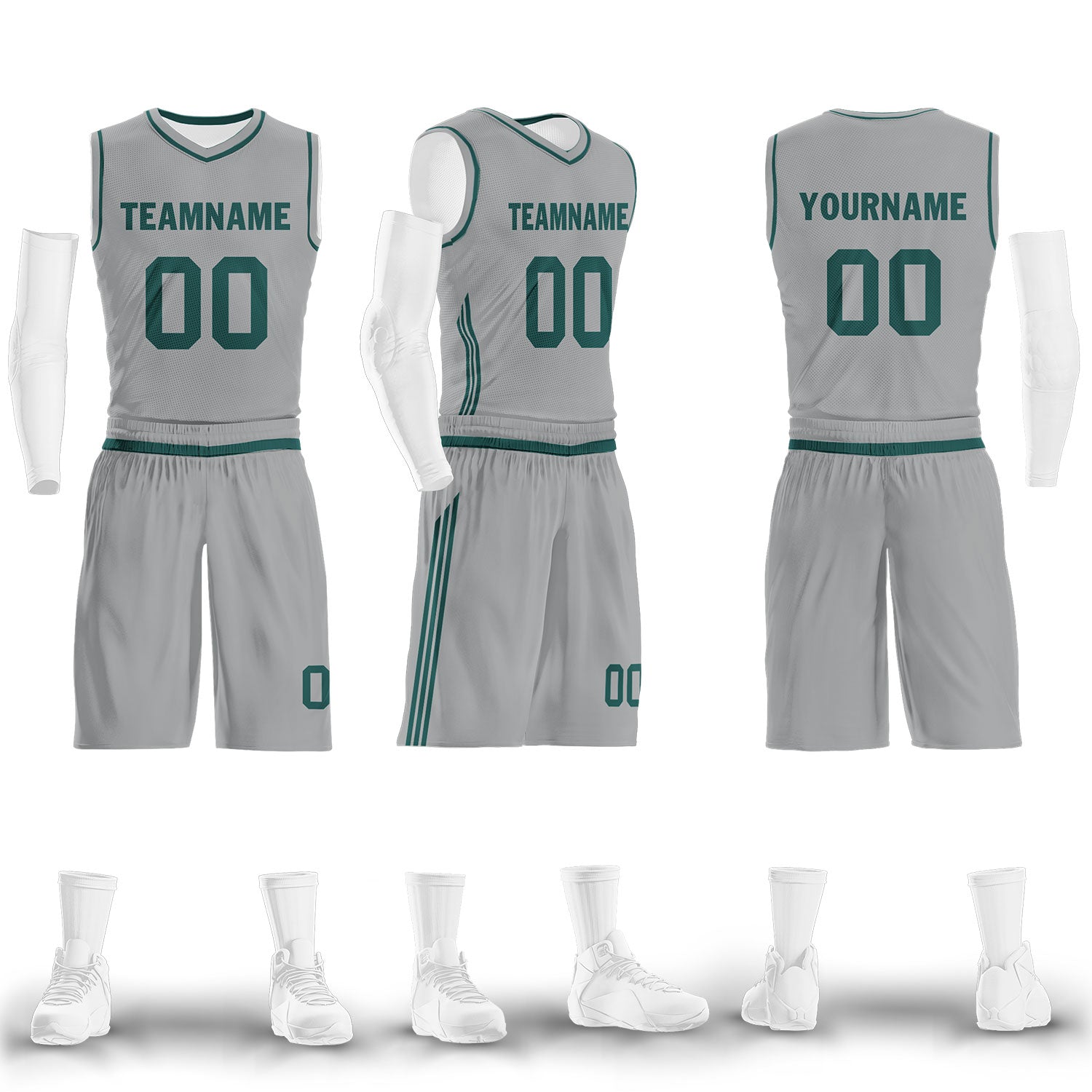 Custom Gray Classic Style Basketball Jersey - Breathable & Lightweight Sports Uniform for Men & Women - BBJ01 D020105 - Perfect for Games, Training & Team Events