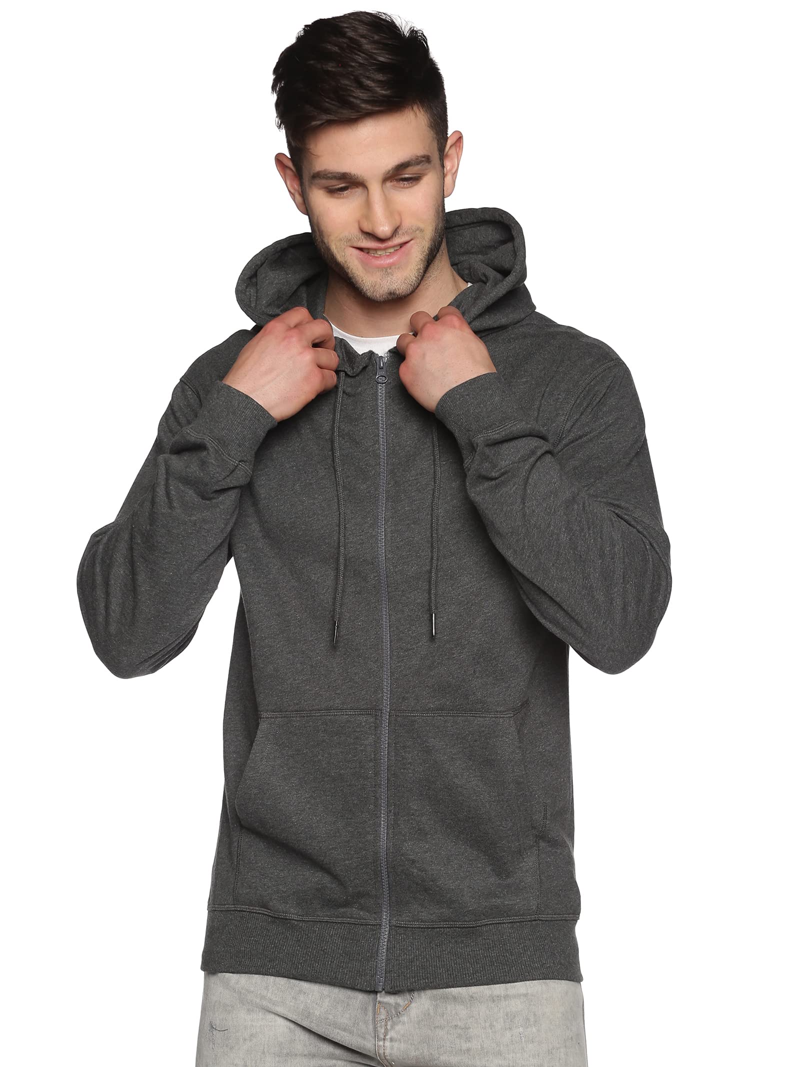 Men's Heavyweight Cotton Fleece Zip-Up Hoodie Sweatshirt - Cozy Winter Wear for Casual Outfits & Outdoor Activities