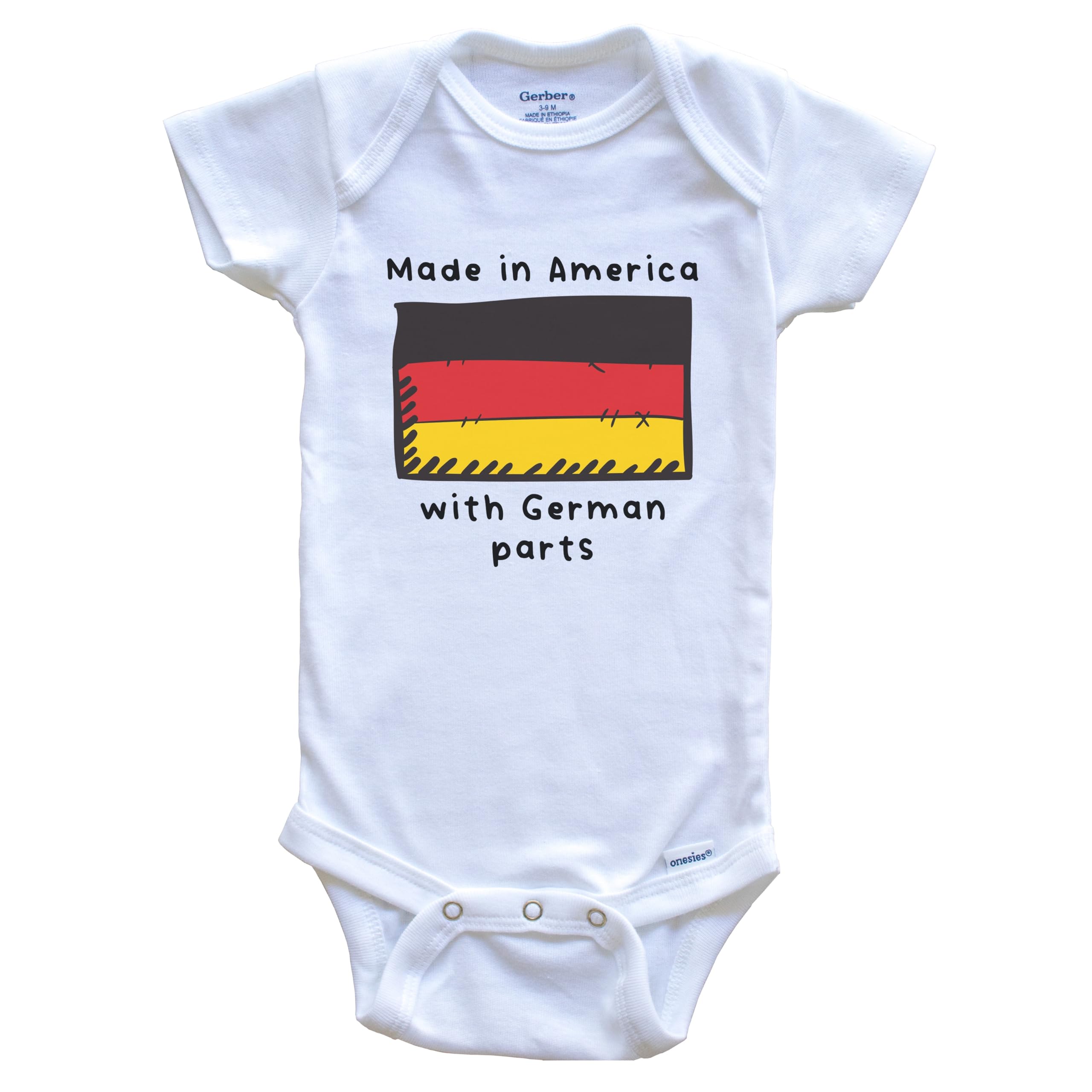 German Flag One-Piece Baby Bodysuit - Made in USA with Premium German Materials | Perfect for Holidays, National Pride & Family Photos