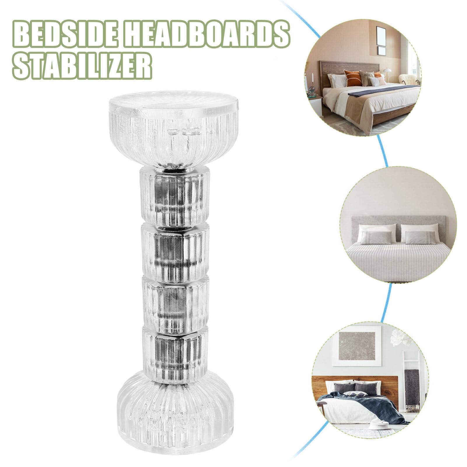 Homoyoyo 2-Pack Acrylic Bed Frame Stoppers - Anti-Shake Support Brackets for Threaded Bed Frames, Prevents Abnormal Noise & Movement - Perfect for Bedroom, Guest Room, Dorm, and RV Use