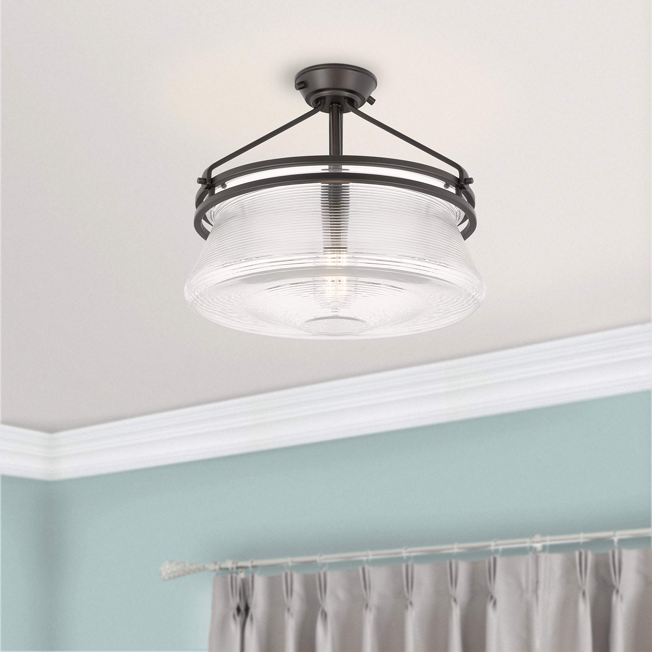 Vintage Semi-Flush Mount Ceiling Light Fixture - 14