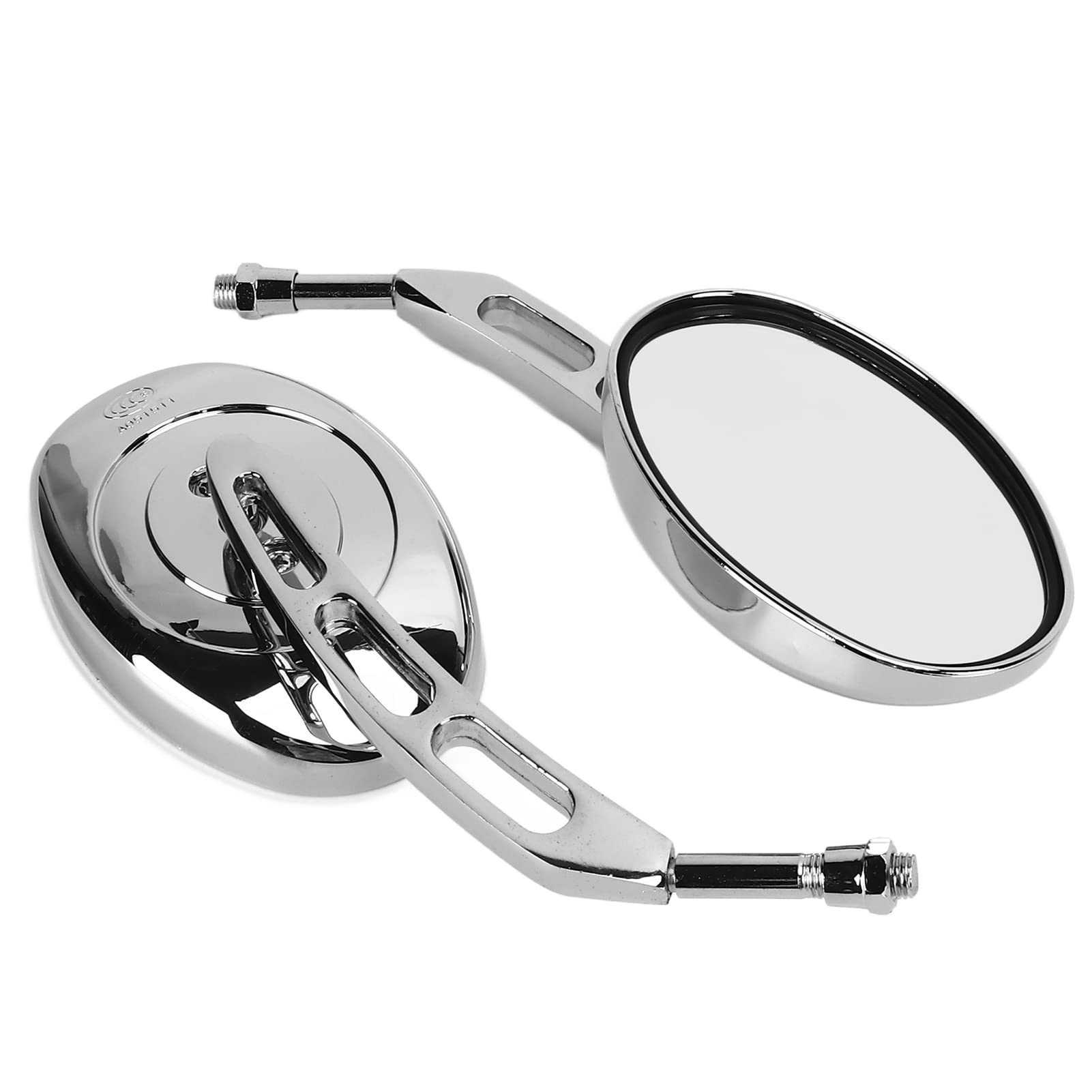 Universal Motorcycle Handlebar Mirrors - Highly Reflective Rear View Mirrors for Left & Right Side Replacement - Perfect for Cruiser, Sport Bike Modification & Safe Riding