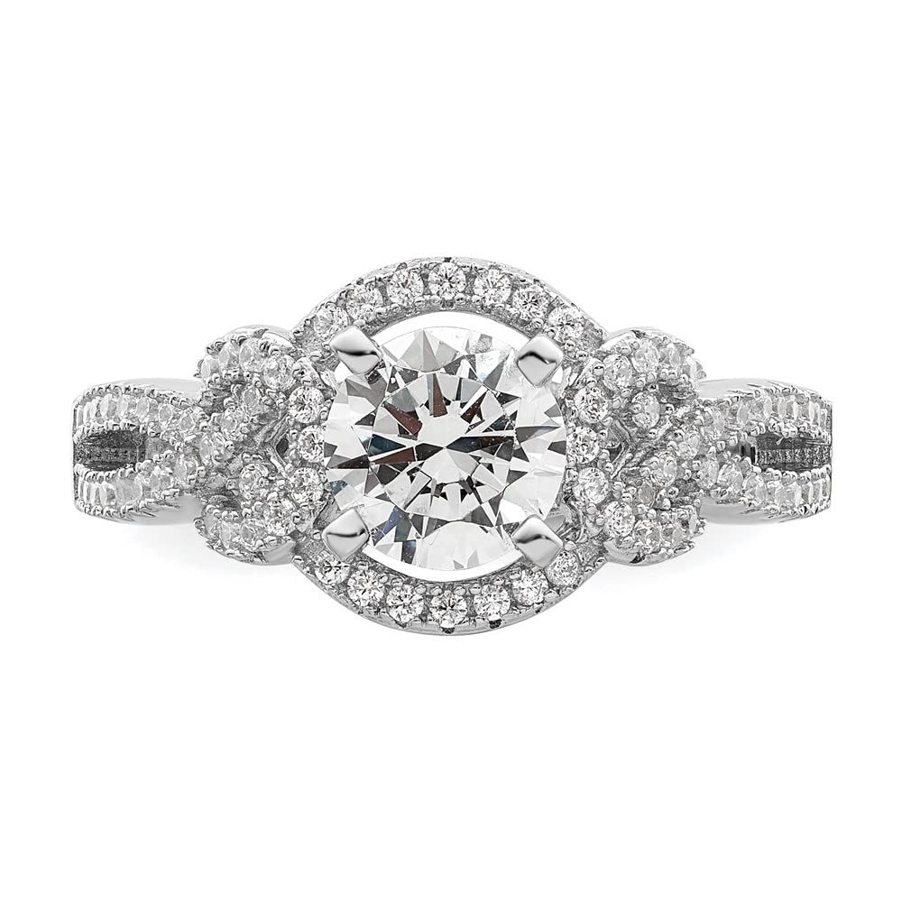 925 Sterling Silver Rhodium Plated Cubic Zirconia Bridal Ring Set - 2 Piece Wedding Band & Engagement Ring for Women, Perfect for Proposals, Anniversaries & Bridal Jewelry Gifts