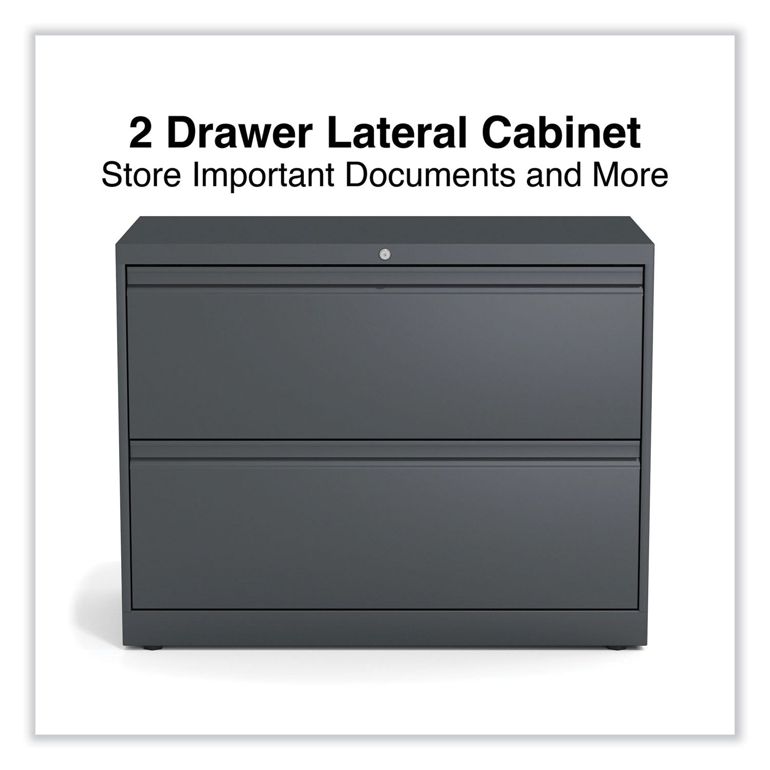 Alera® 2-Drawer Lateral File Cabinet - Legal/Letter/A4/A5 Size - Charcoal Finish - 36