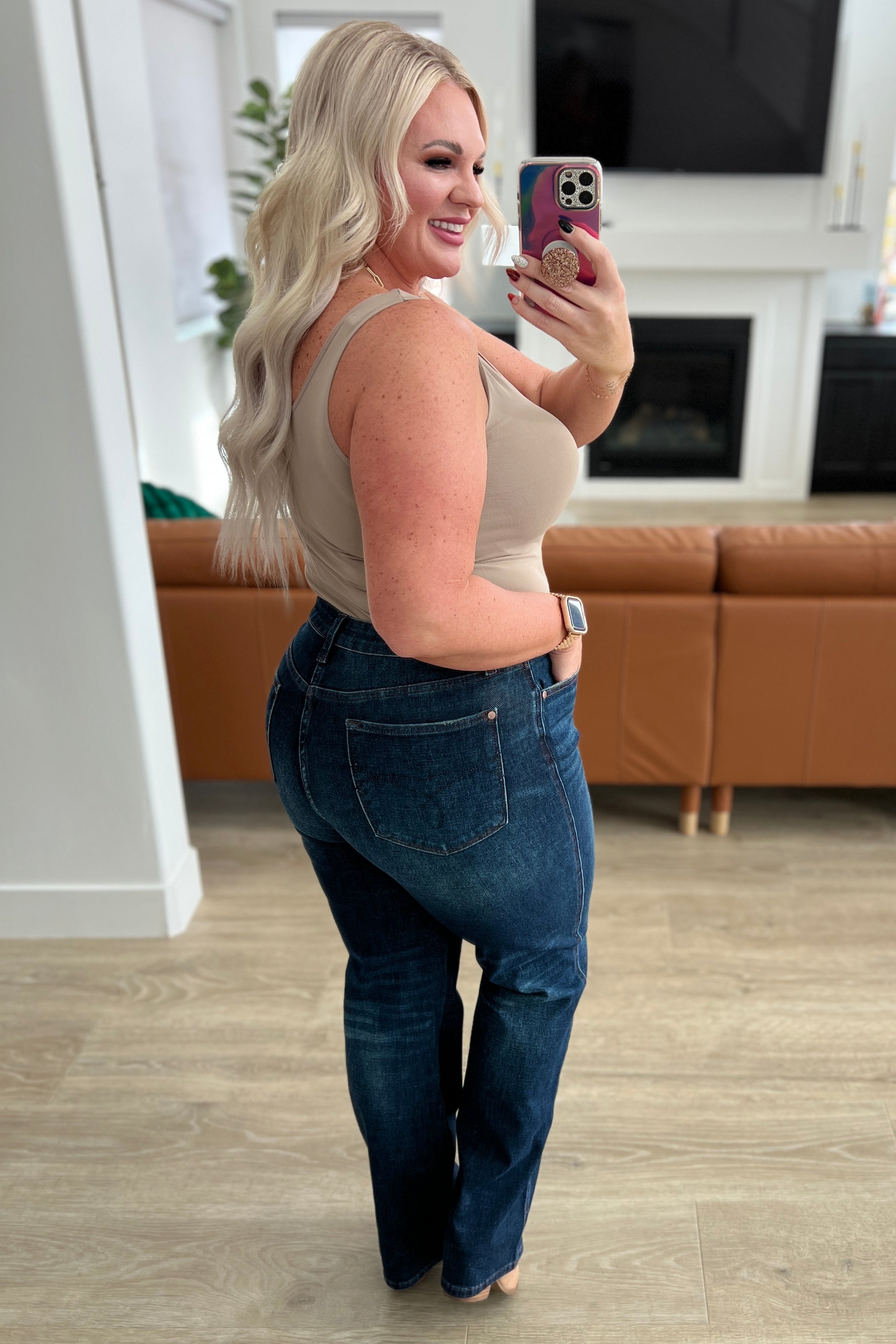 Arlo High Rise Button Fly Straight Jeans for Women - Classic Denim Pants for Casual & Office Wear