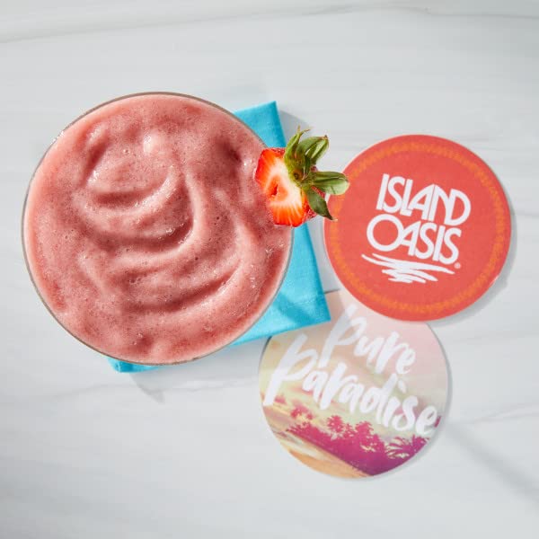 Island Oasis Strawberry Fruit Puree Beverage Mix - 33.9 Fl Oz (Pack of 12) | Smoothie Base, Cocktail Mixer & Frozen Drink Concentrate for Restaurants, Bars & Home Use