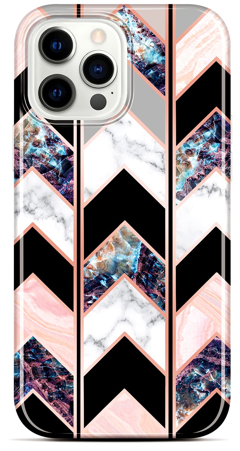 BAISRKE iPhone 13 Pro Max Case (6.7 inch 2021) - Geometric Marble Design, Shockproof Flexible TPU Bumper Cover for Women | Perfect for Everyday Protection & Stylish Outfits