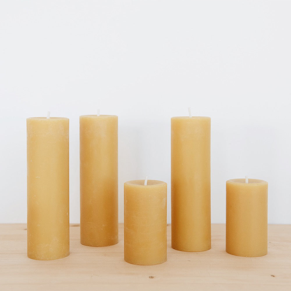 Natural Beeswax Pillar Candles - Slim Taper Candles for Home Decor, Wedding, Romantic Dinner & Relaxation | Eco-Friendly, Non-Toxic, Long-Lasting