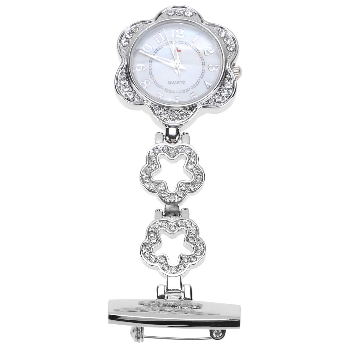 NICERIO Nurse Pocket Watch - Silver Quartz Clip-On Lapel Watch for Medical Professionals | Perfect for Nurses, Doctors & Healthcare Workers | Ideal for Clinical Shifts, Ward Rounds & Medical Duties