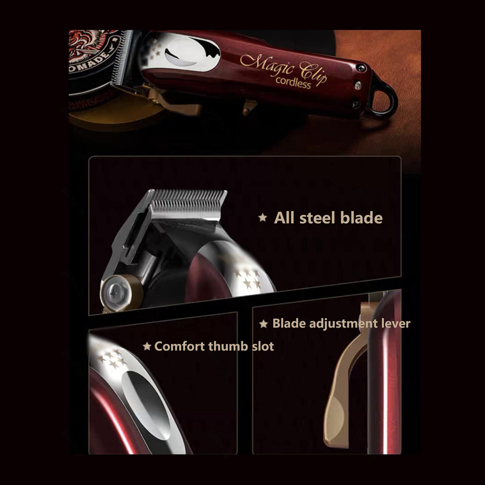 Professional Hair Clippers for Men - Lightweight Cordless Clippers with 100+ Minute Runtime, Barber Kit for Hair Cutting & Grooming - Perfect for Home Use, Salon Styling & Beard Trimming