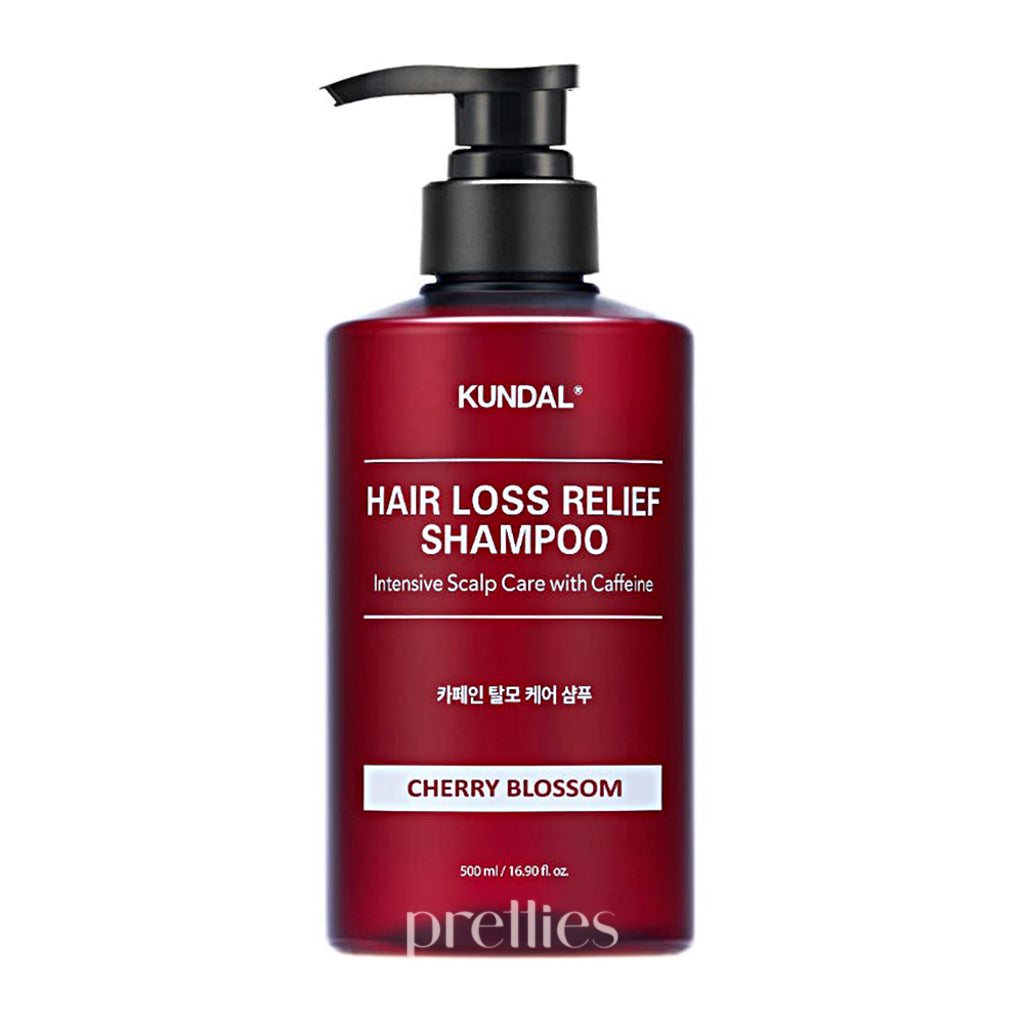 KUNDAL Caffeine Shampoo for Hair Growth 500ml - Cherry Blossom Scent, Volumizing & Strengthening - Perfect for Thinning Hair & Scalp Care at Home or Salon