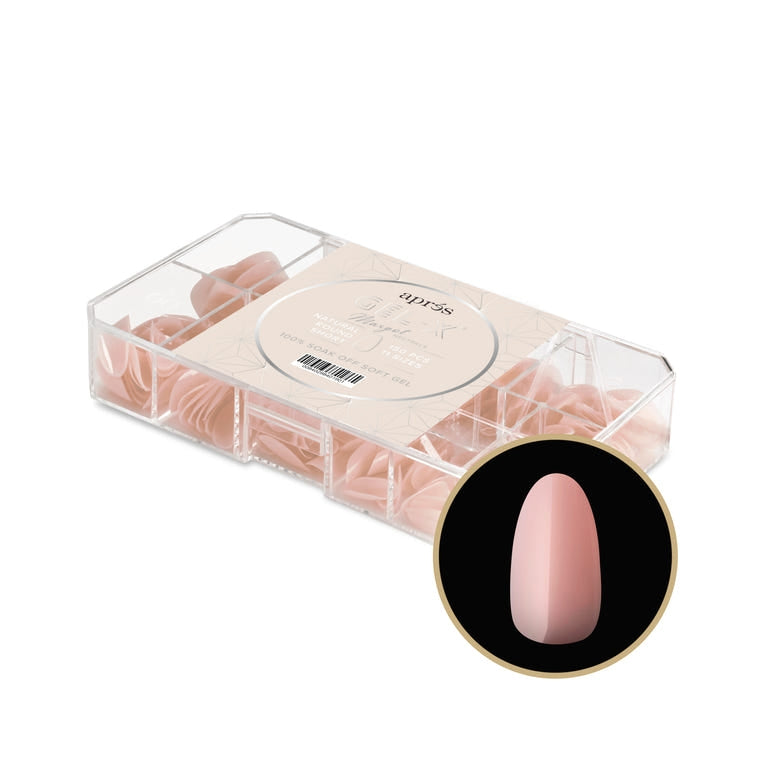 Apres Gel X Neutrals Margot Natural Nail Tips 150pc - Short Round Shape for DIY Manicures & Professional Nail Salons | Perfect for French Manicures, Weddings & Everyday Wear