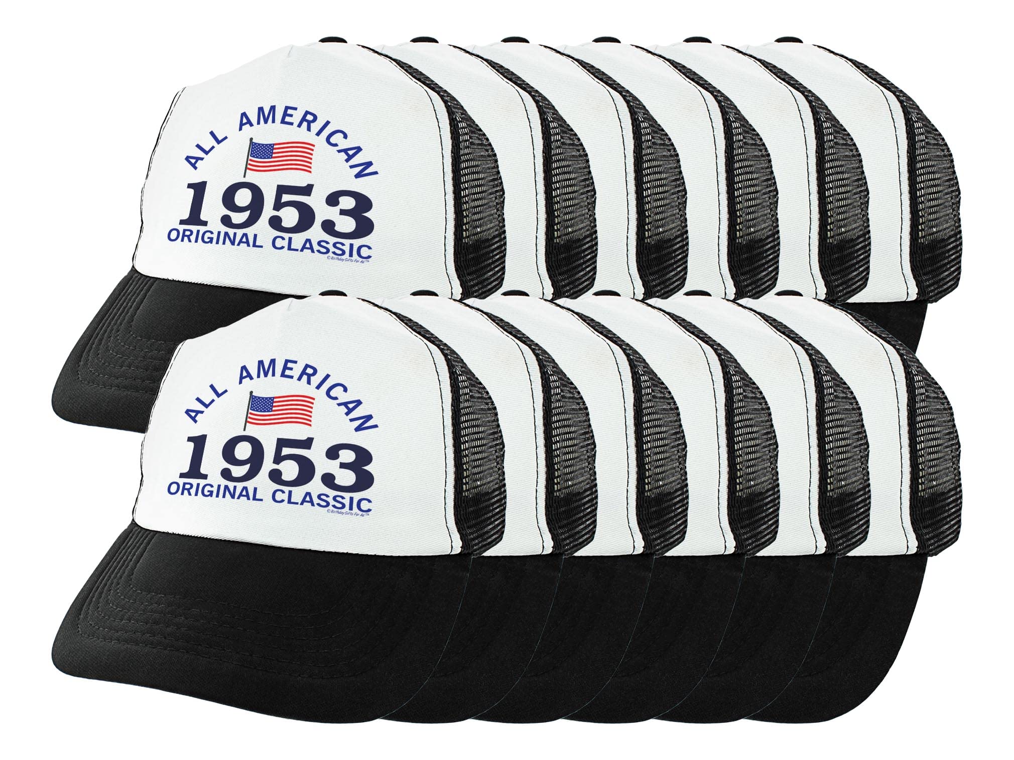 Vintage 1953 All American 70th Birthday Trucker Hat - Classic USA Flag Design for Men & Women - Perfect 70 Years Old Birthday Party Gift, Costume Accessory & Patriotic Celebration