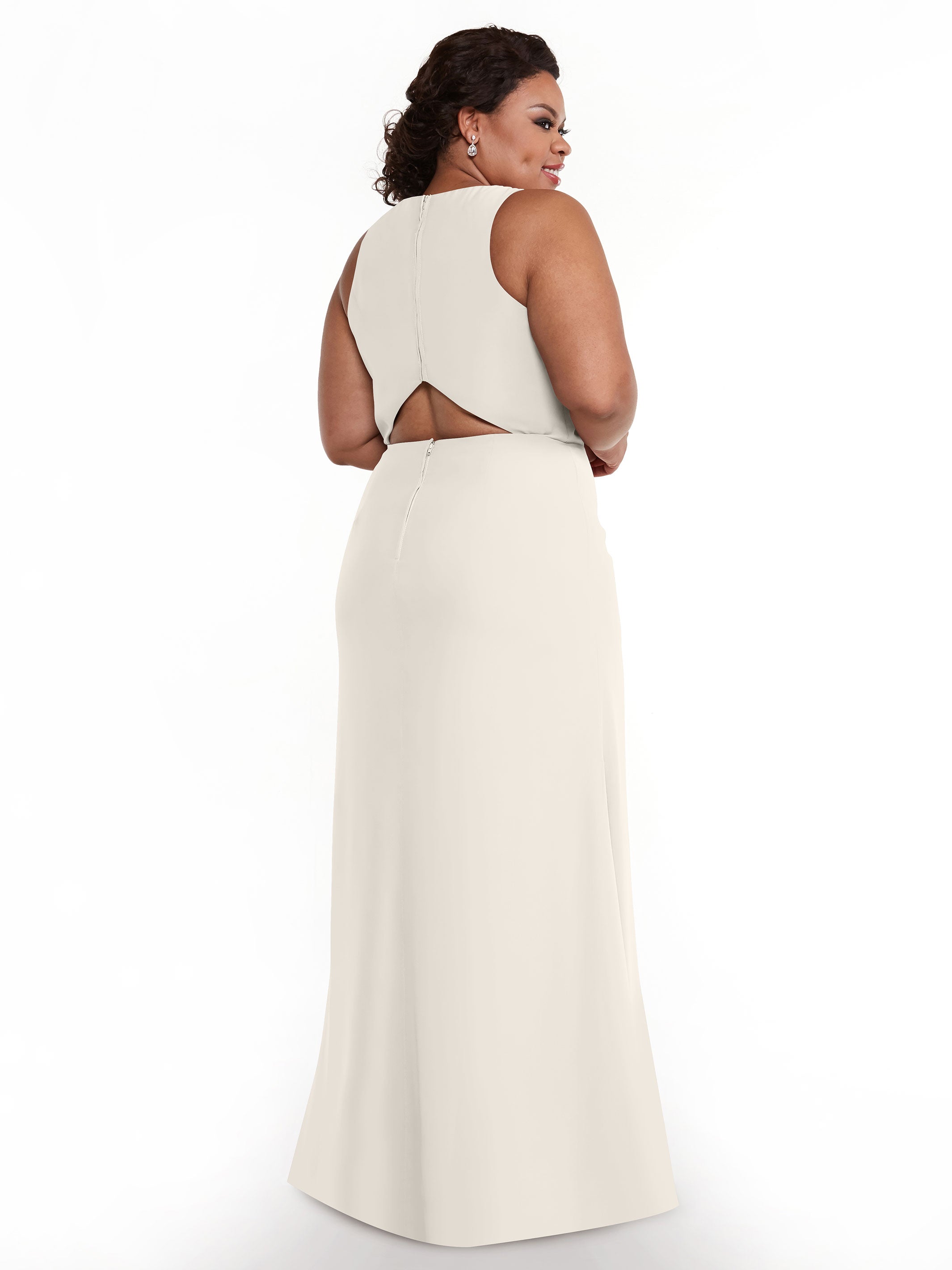 Elegant 80175 Chiffon A-Line Bridesmaid Dress with Plunging Halter Neckline - Perfect for Weddings, Formal Events & Evening Parties