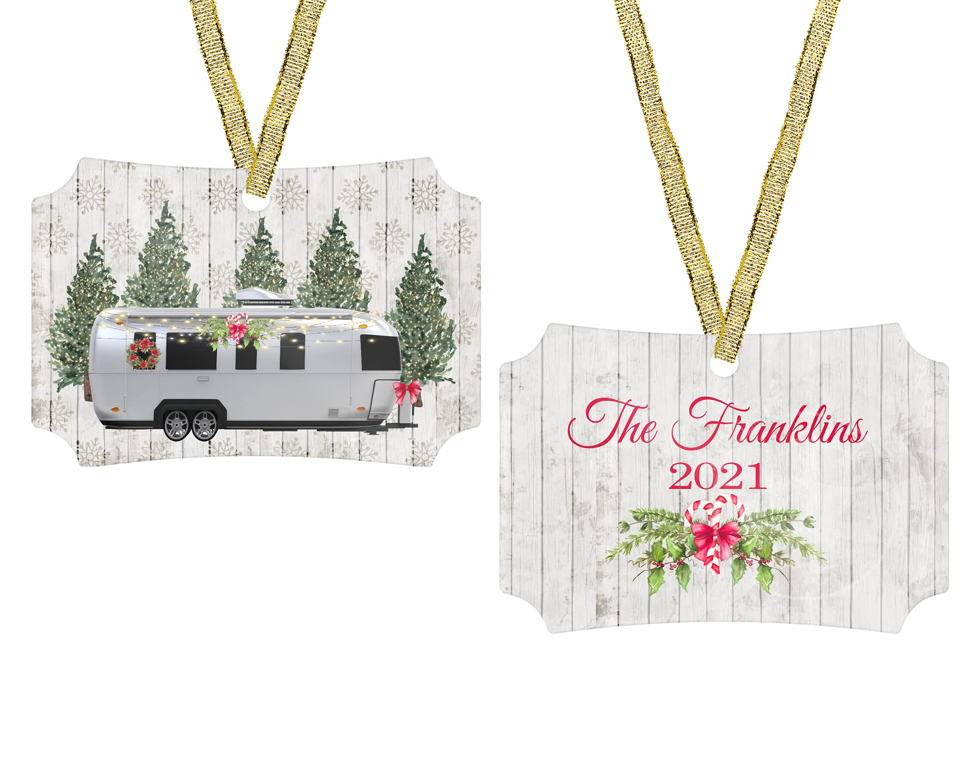Personalized Travel Trailer Christmas Ornament - Custom Camper RV Holiday Decoration for Tree, Gift & Home Décor | Perfect for Camping Enthusiasts & Christmas Celebrations