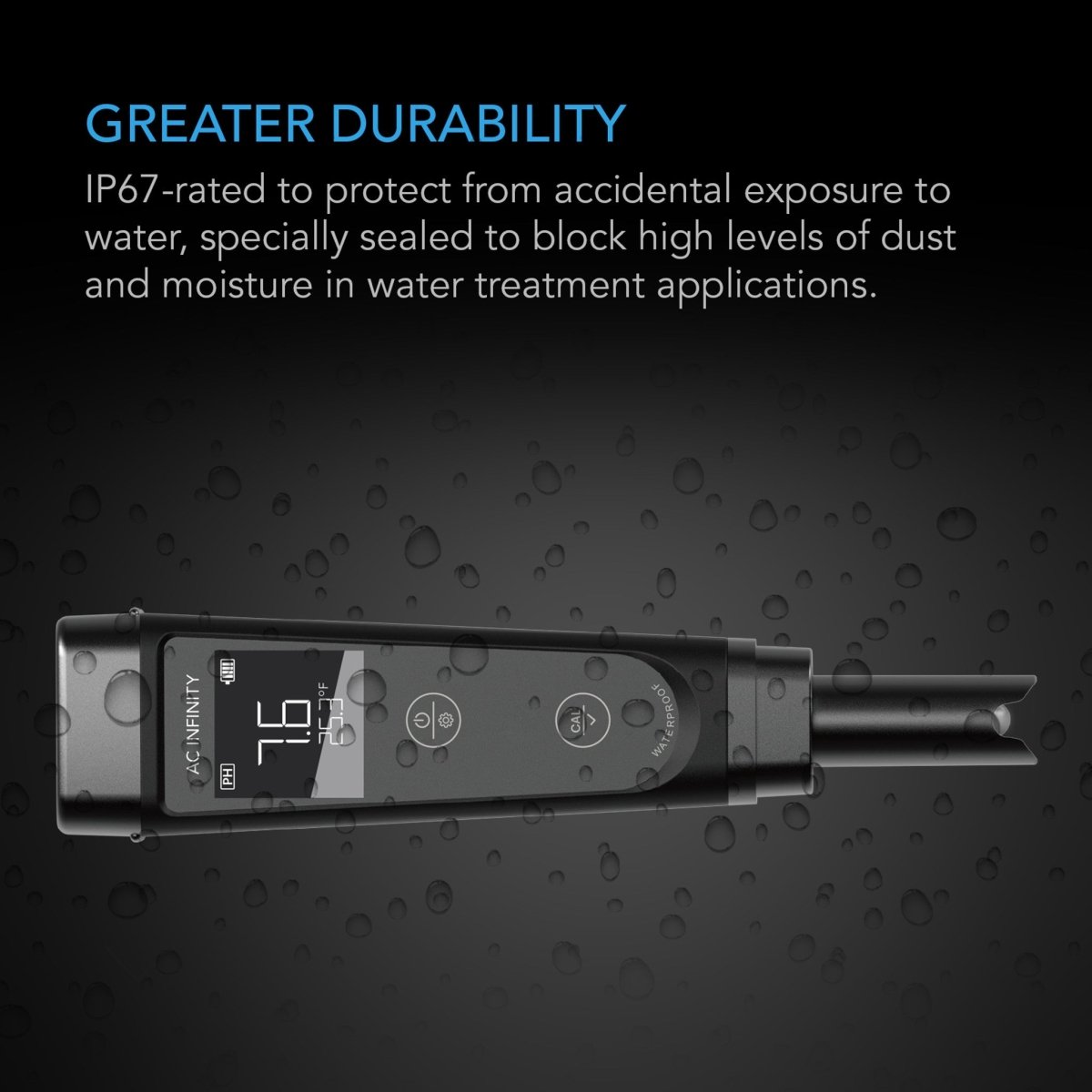 AC Infinity pH Meter PRO Kit - Digital pH Tester for Hydroponics, Aquariums & Soil - High Accuracy Water Quality Testing for Home, Garden & Lab Use