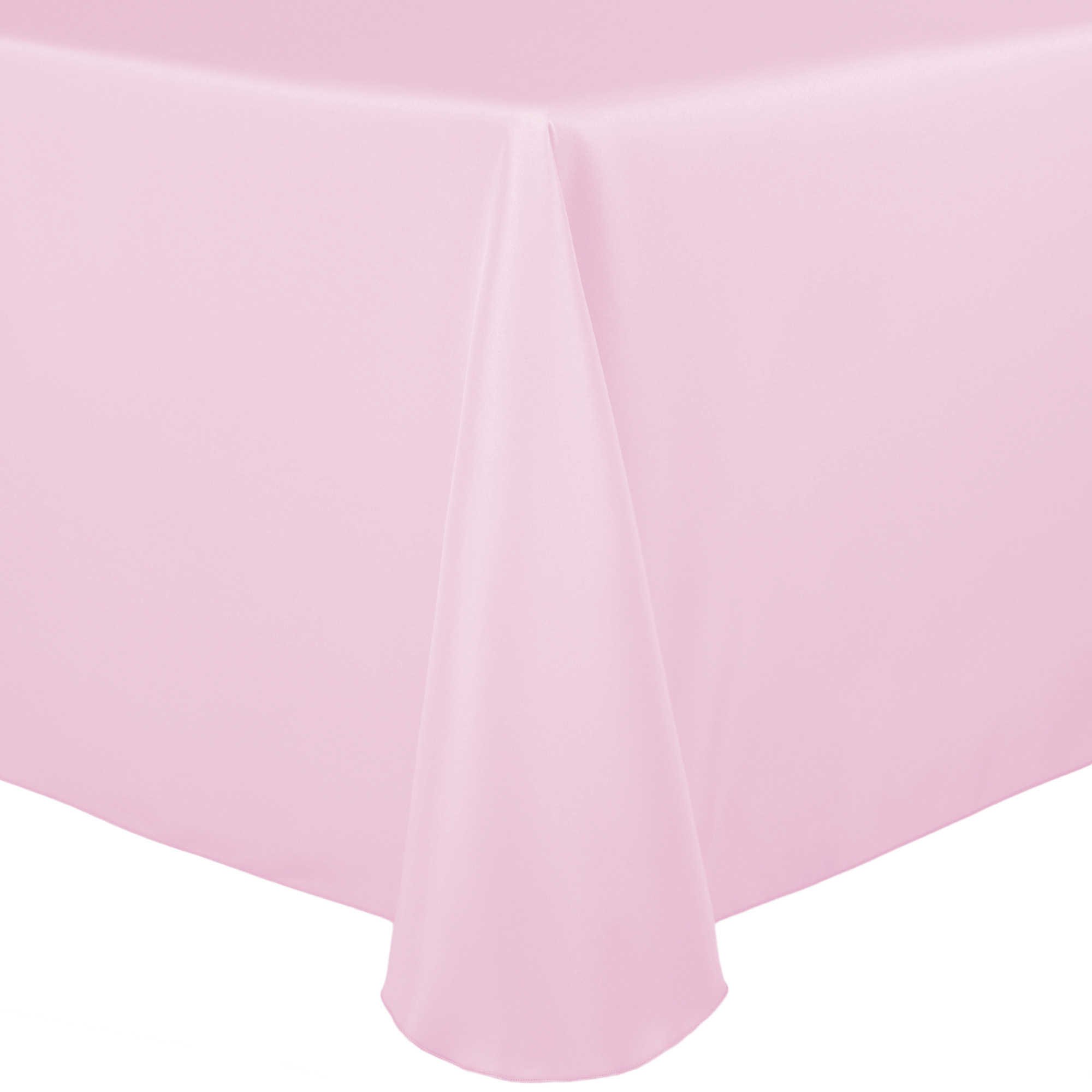 5-Pack 60 x 144 Inch Oval Polyester Tablecloth - Wrinkle & Stain Resistant Linen-Like Fabric for Weddings, Parties, Banquets (Blush Ice Pink)