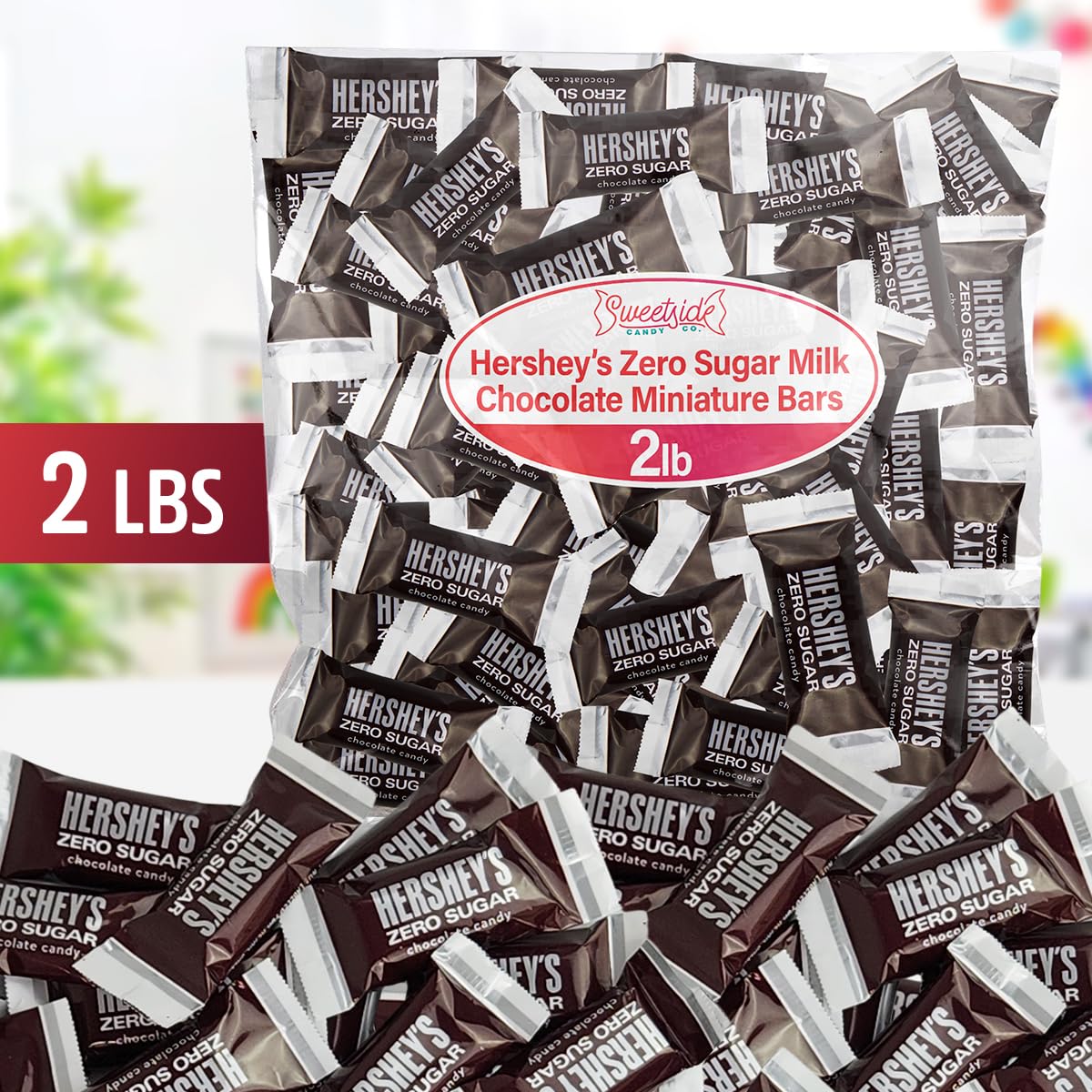 Sugar Free Milk Chocolate Mini Bars - Individually Wrapped Bulk Keto Chocolate Candy for Baking, Gifts & Snacking - 2lb Low Carb Chocolate Bites for Desserts, Parties & On-the-Go Treats