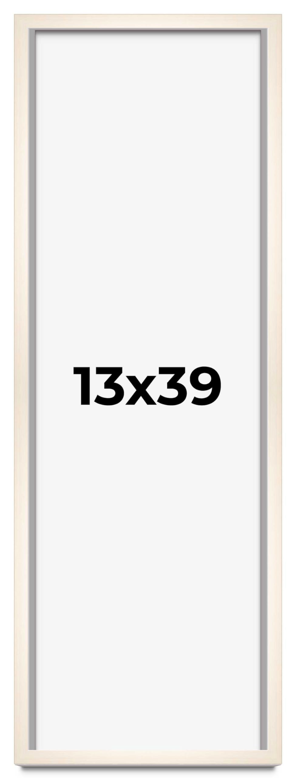 CountryArtHouse 13x39 Whitewashed Solid Wood Picture Frame - 0.8125 Inch Moulding Width with UV Acrylic Plexiglass & Acid-Free Backing - Perfect for Wall Art, Family Photos, and Home Decor