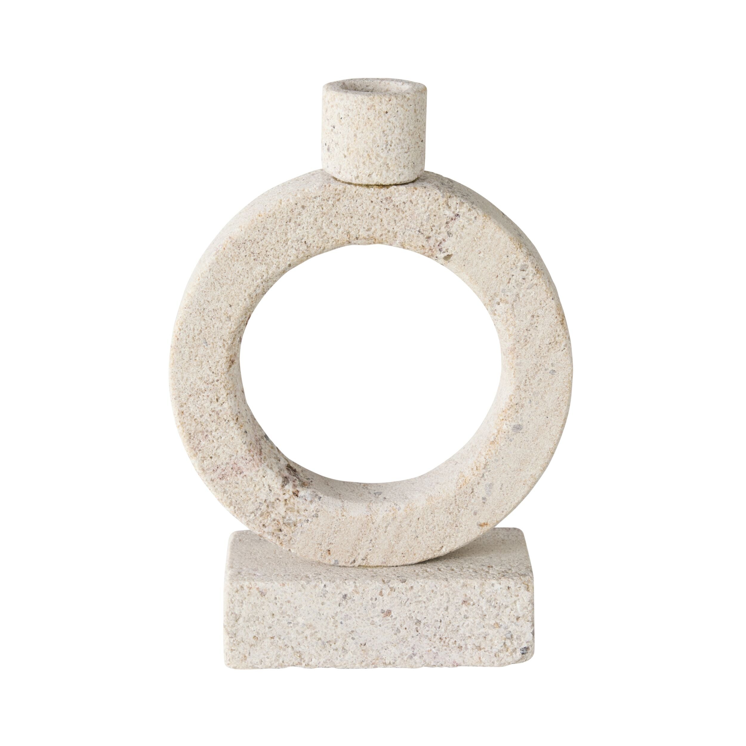 Elegant Beige Marble Orb Candle Holder - Medium Size for Home Decor, Wedding Centerpiece & Tabletop Display