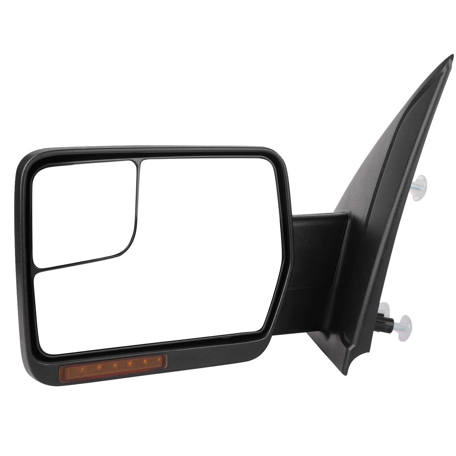 AUTOMUTO Power Heated Towing Mirrors with Turn Signal & Puddle Light - Black Housing - Left & Right Side Pair - Compatible with Ford F-150 2004-2014 Models - Perfect for Towing, Night Driving & Off-Road Adventures