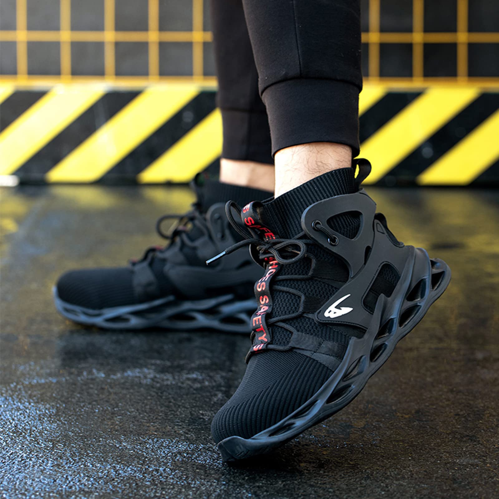 **Steel Toe Work Boots for Men & Women - Breathable Safety Shoes for Construction, Hiking & Industrial Use - Lace-Up Ankle Boots for Heavy Duty & Outdoor Activities**