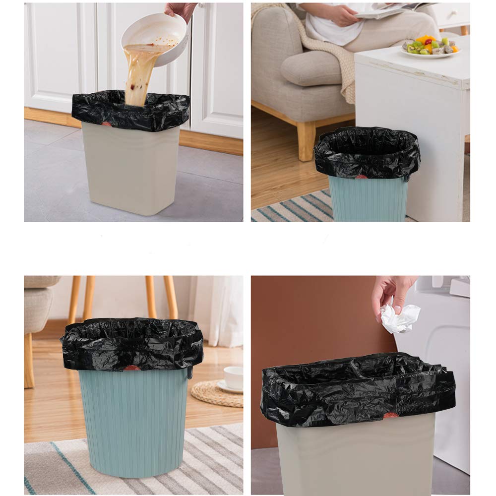 1.5 Gallon Trash Can Liners Black - Heavy Duty Drawstring Trash Bags for Small Wastebaskets, Bathroom & Office Use