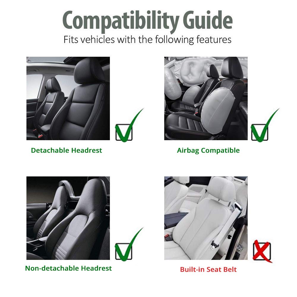 Premium PU Leather Car Seat Covers - Universal Fit for Most Cars, Trucks & SUVs | High Back Bucket Design with Red Trim | 2-Piece Set for All Seasons | Perfect for Daily Commute, Road Trips & Vehicle Protection