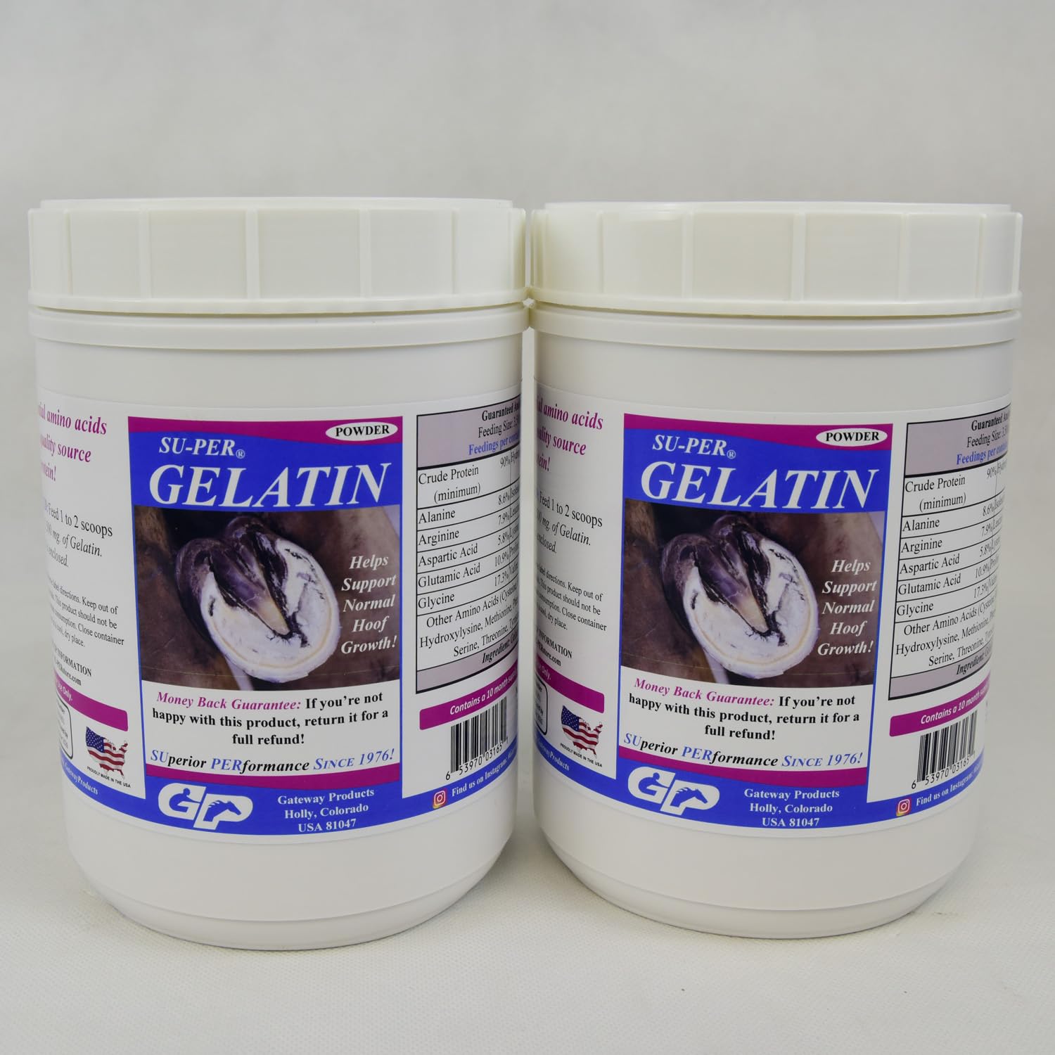 Premium Horse Hoof Supplement with Gelatin Powder for Joint Support & Healthy Hooves Growth - 2.5lb (2 Pack) - Ideal for Equine Hoof Care & Joint Maintenance in Training & Recovery
