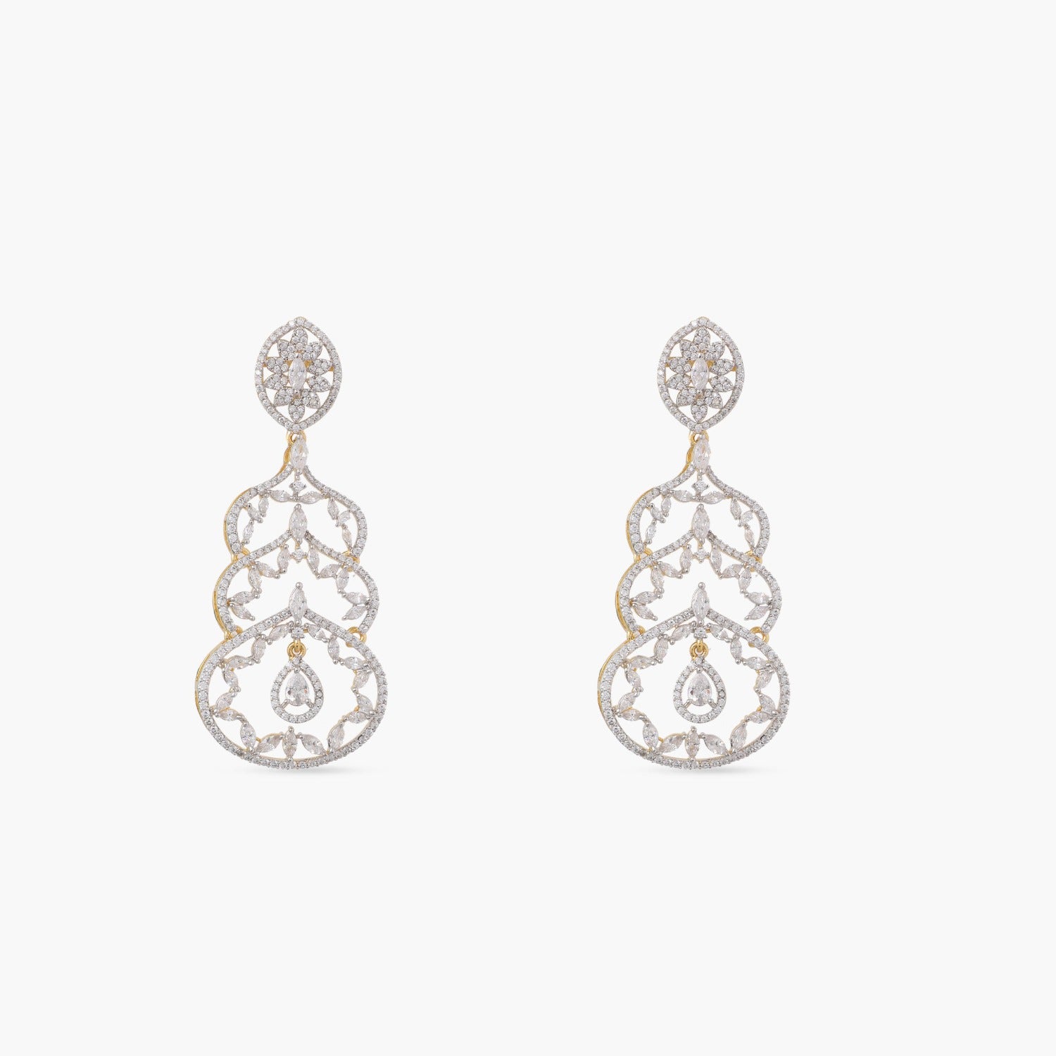 Riley Nakshatra CZ Drop Earrings for Women - Elegant Cubic Zirconia Dangle Earrings - Perfect for Parties, Weddings & Special Occasions