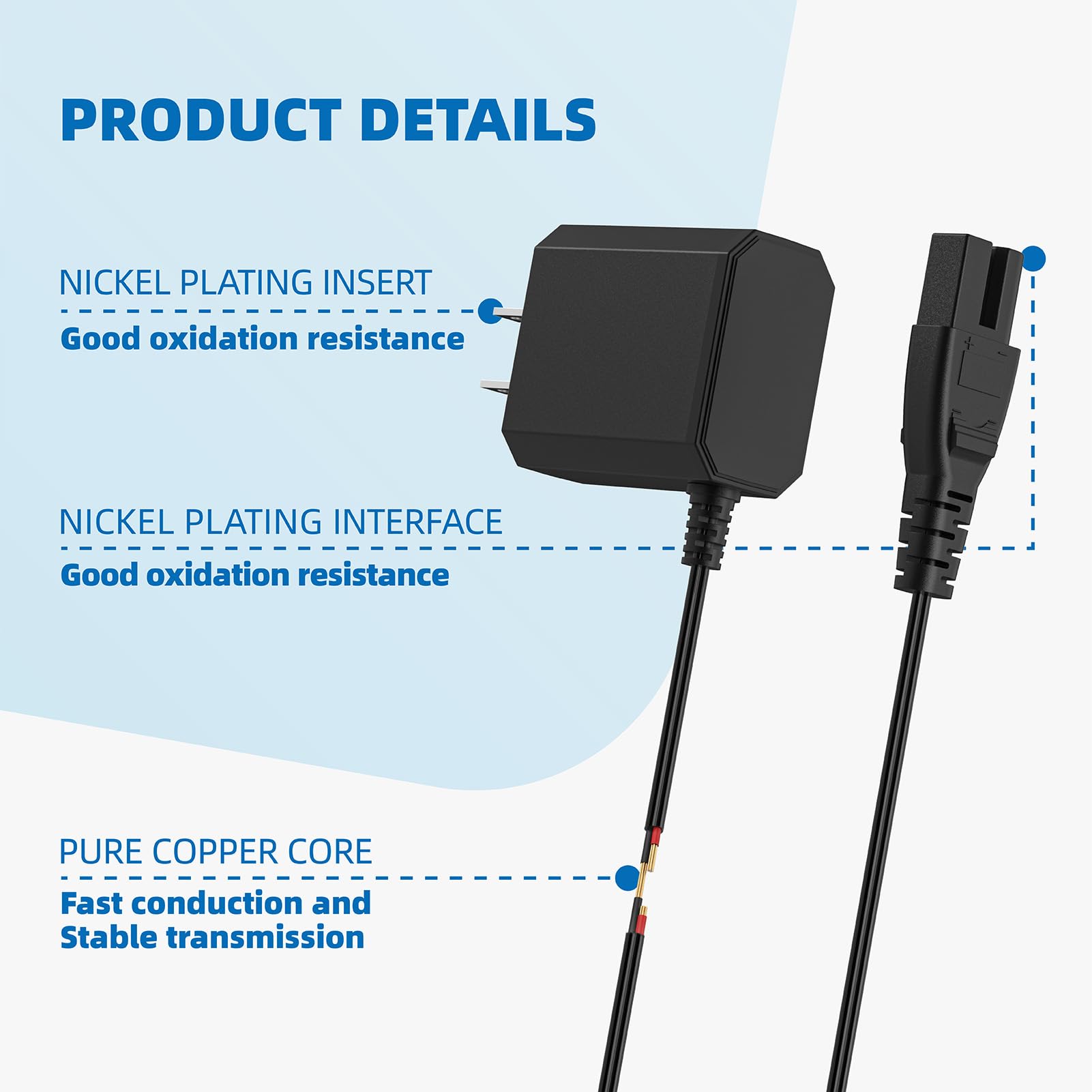 Water-Tech Pool Vacuum Charger - 2-Pin AC/DC Power Adapter Compatible with Pool-Blaster Vacuum Models LC099-2SK 21051DL 22151EL | Replacement Charging Cord & Power Supply for Pool Cleaning | Perfect for In-Ground & Above-Ground Pool Maintenance