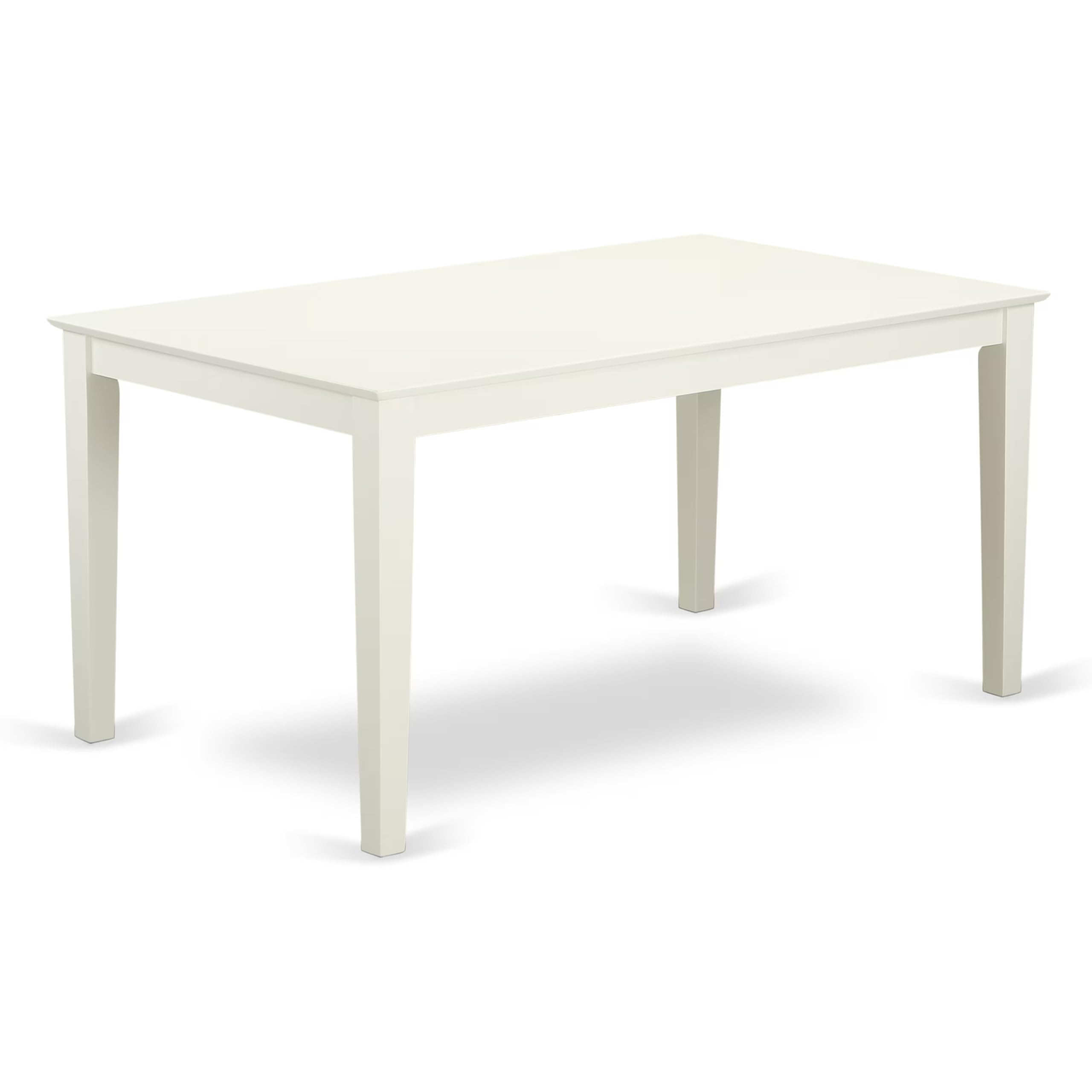 East West Furniture CABO5-LWH-W 5-Piece White Linen Dining Set with 36x60 Inch Rectangle Table & 4 Chairs - Perfect for Small Kitchens, Breakfast Nooks & Cozy Apartments