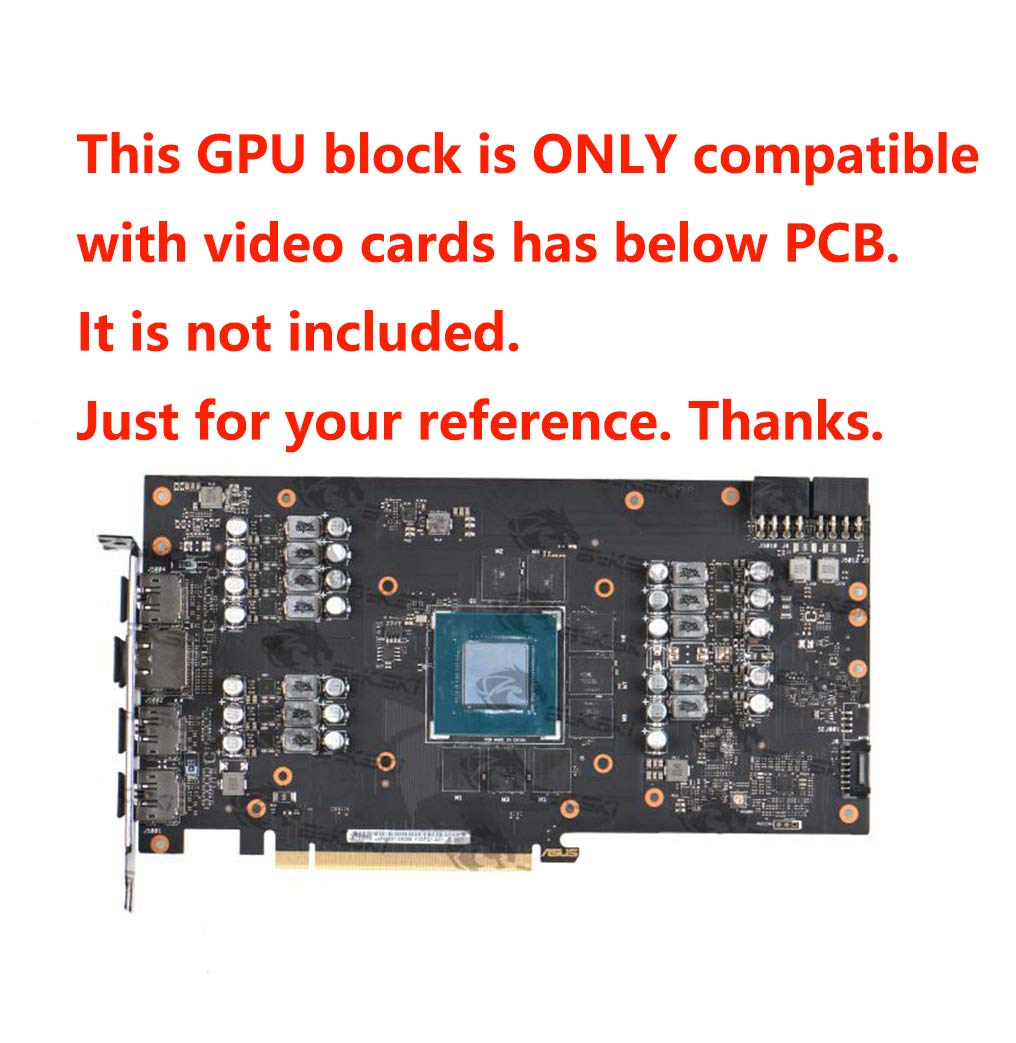 Bykski Copper GPU Water Block Cooler with 5V 3-Pin ARGB Aura Sync LED - Compatible with ASUS Dual TUF RTX 3070/3060 Ti 8G Gaming PC - High Performance Liquid Cooling for Extreme Overclocking & Silent Gaming Rigs