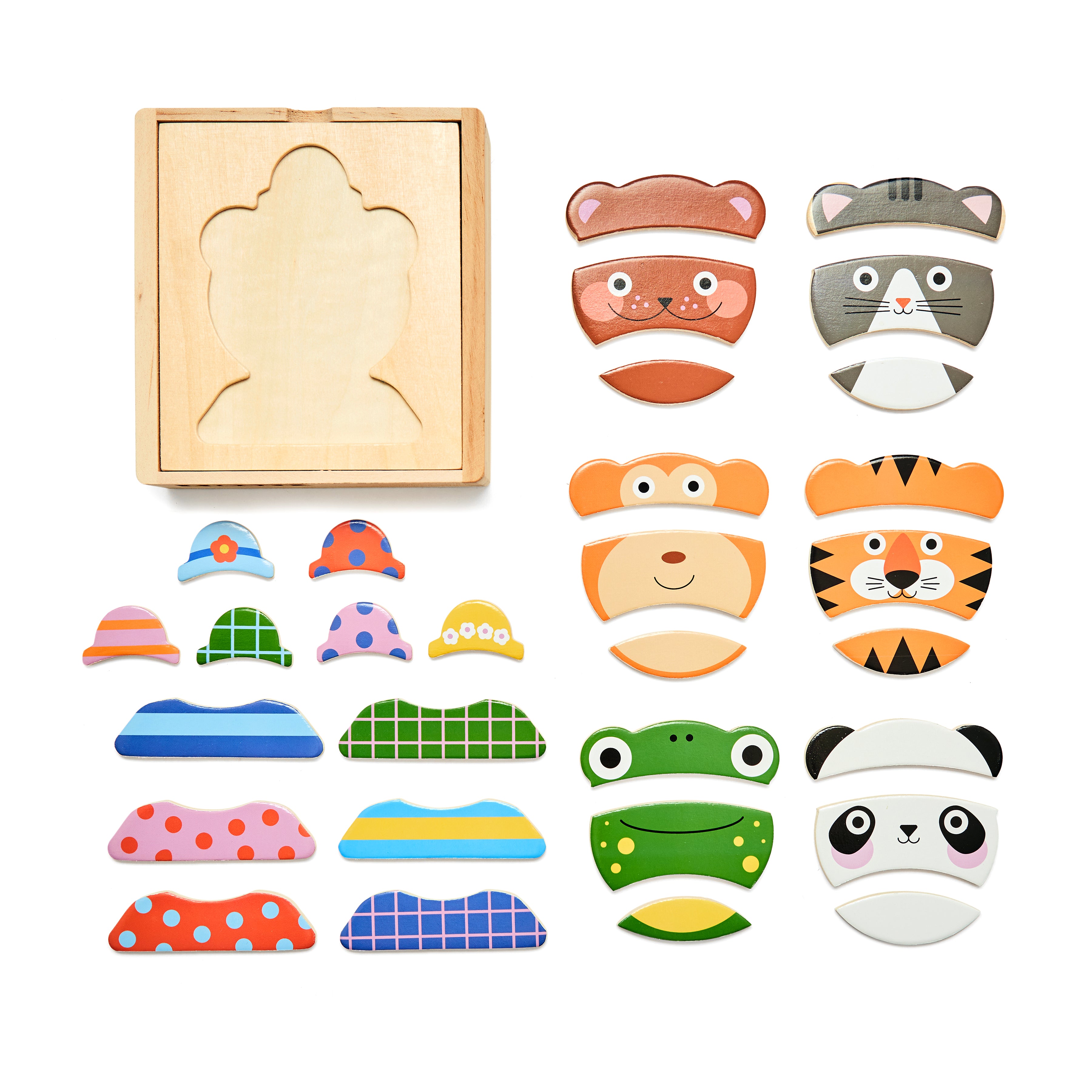 Kidoki Animal Mix Up! Wooden Puzzle for Kids - Fun Educational Wooden Toy for Toddlers & Preschoolers - Perfect for Learning Shapes, Colors & Problem Solving at Home or Classroom