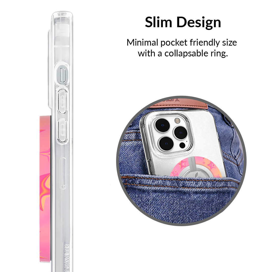 Sherbet Stars MagSafe Grip Ring - Secure Phone Holder for iPhone 14/13/12, Non-Slip Magnetic Phone Grip - Perfect for Driving, Workouts & One-Handed Use