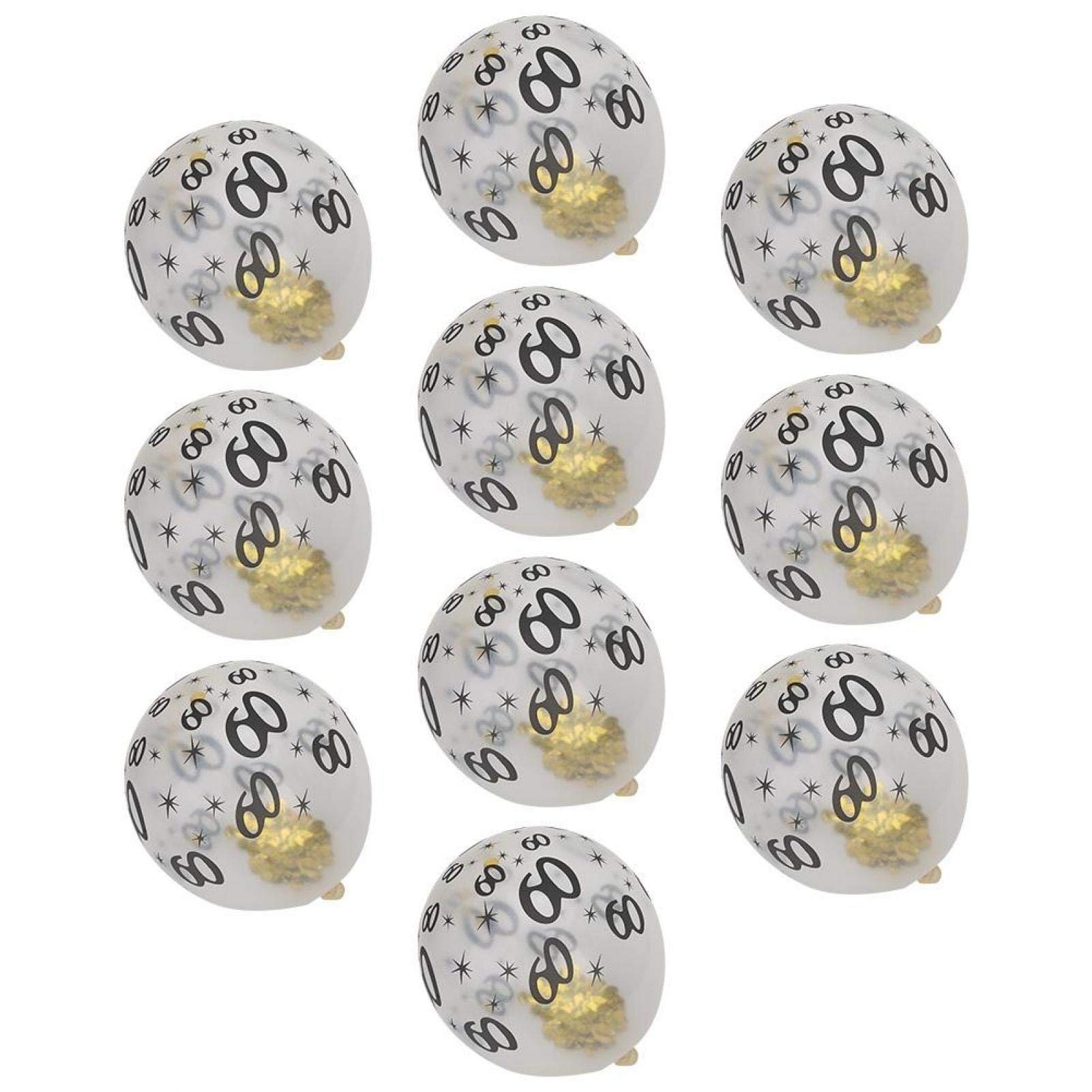 Lightweight Latex Balloons 10Pcs - Transparent Confetti Balloons with Golden Sequins for Birthday Party, Anniversary, Wedding Decorations - Perfect for Indoor & Outdoor Celebrations