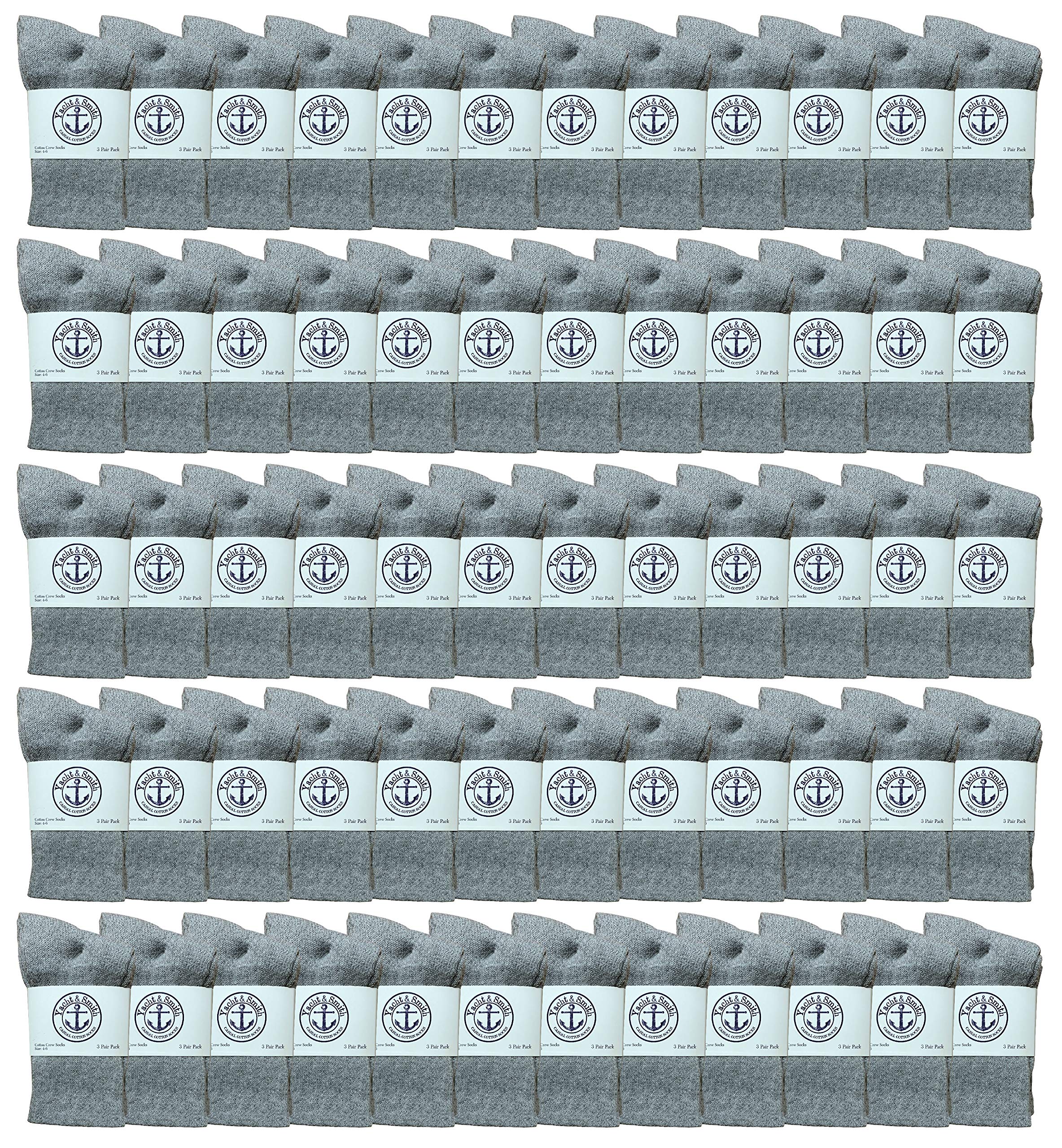 120 Pairs Bulk Kids Crew Socks - Soft Cotton Yacht & Smith Style for Boys & Girls (Sizes 4-6) - Perfect for School, Sports & Everyday Wear