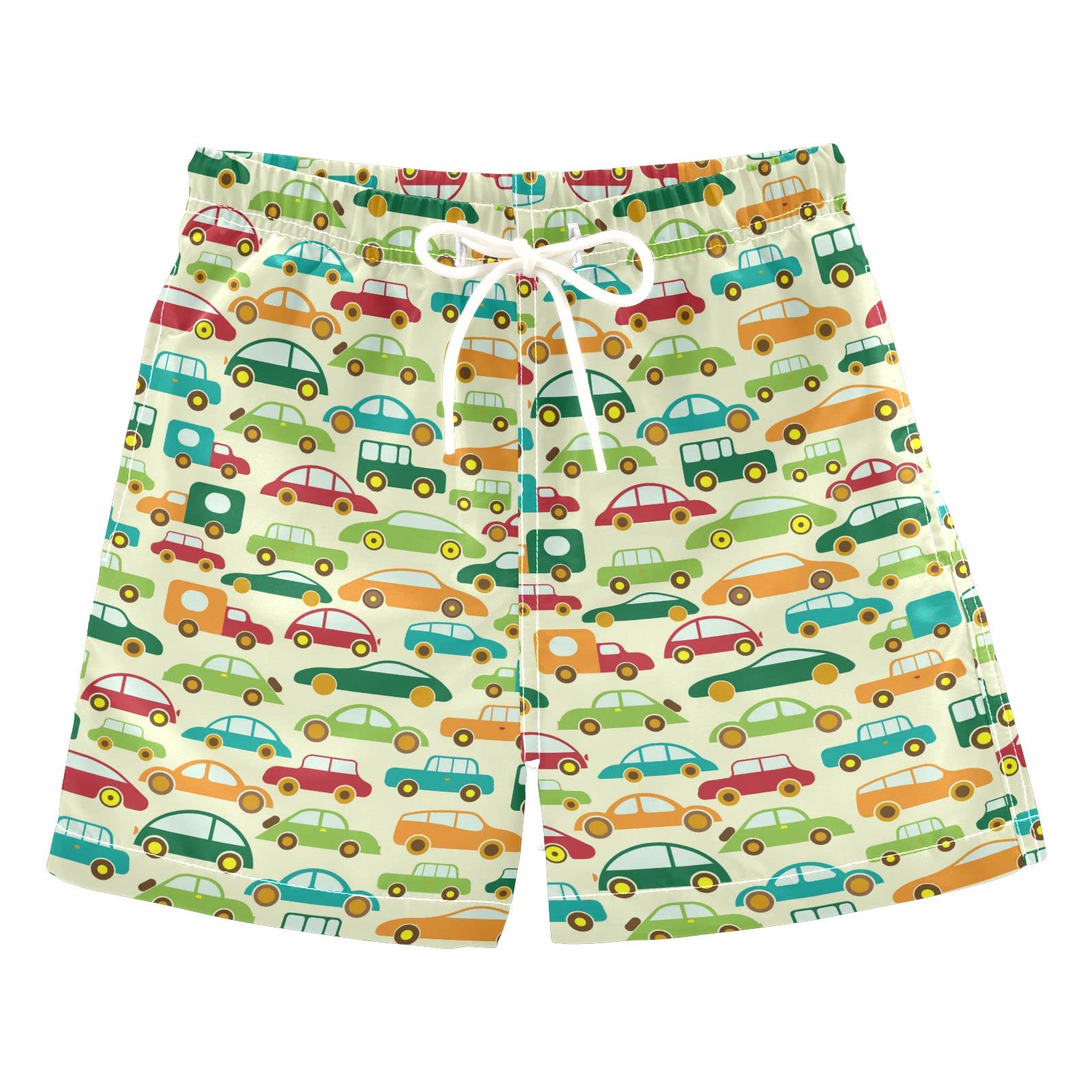 UMIRIKO Boys Swim Trunks - Quick Dry Car Themed Toddler Swim Shorts for Kids & Teens | Bathing Suit for Pool, Beach & Water Play | Comfortable Swimwear for Toddlers 2023-2855