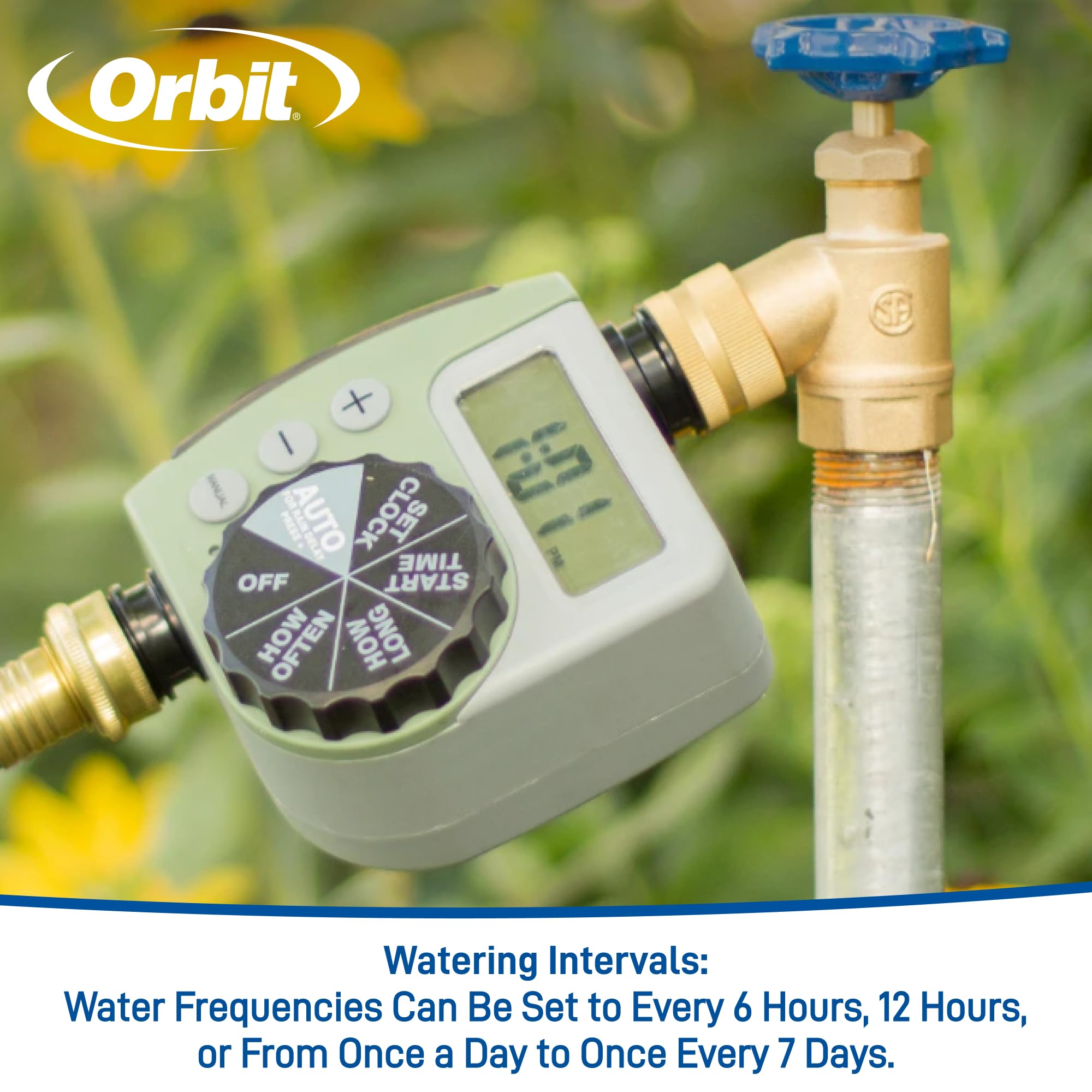 Orbit 62056 Single Outlet Hose Faucet Timer - Automatic Water Timer for Garden, Lawn, and Sprinkler System - Easy-to-Use Dial Irrigation Controller for Outdoor Watering
