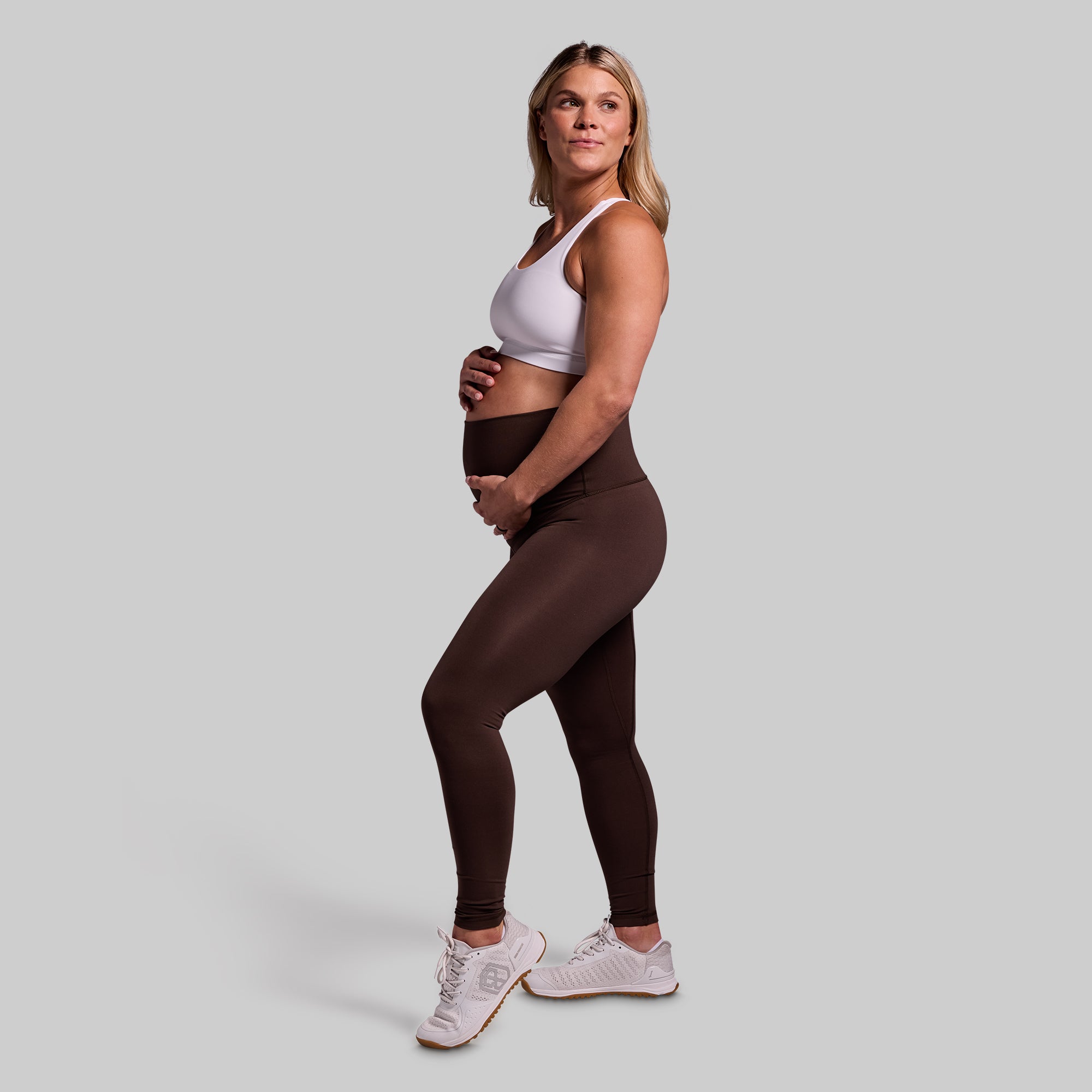 Best Maternity Leggings for Pregnancy - Dark Brown - Comfortable & Stretchy Yoga Pants for Expecting Moms - Perfect for Workout, Yoga & Everyday Wear