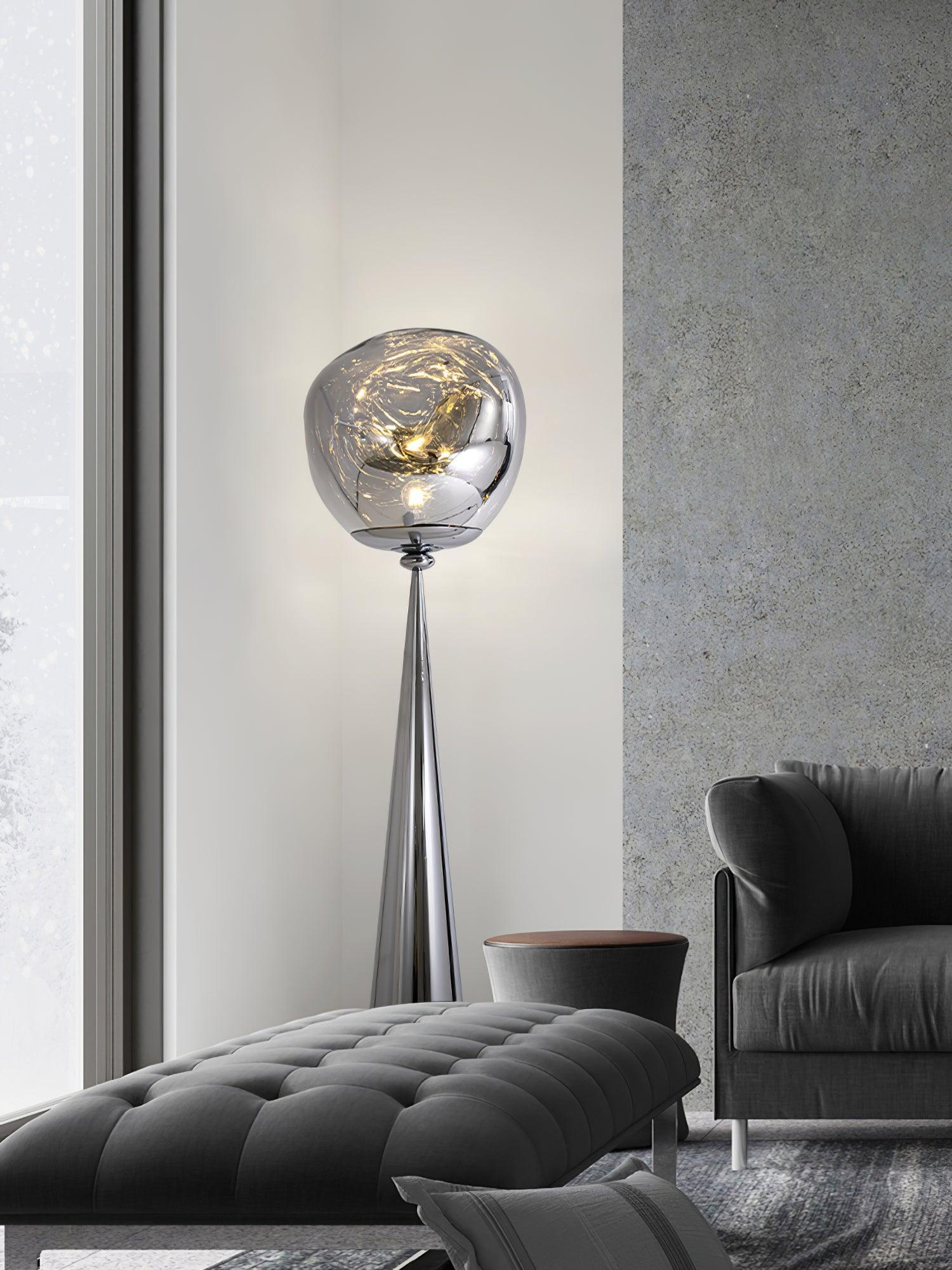Modern Cone Lava Floor Lamp - Dimmable LED Standing Light for Living Room, Bedroom & Office - Stylish Home Decor with Volcanic Rock Base - Perfect for Relaxation & Ambient Lighting