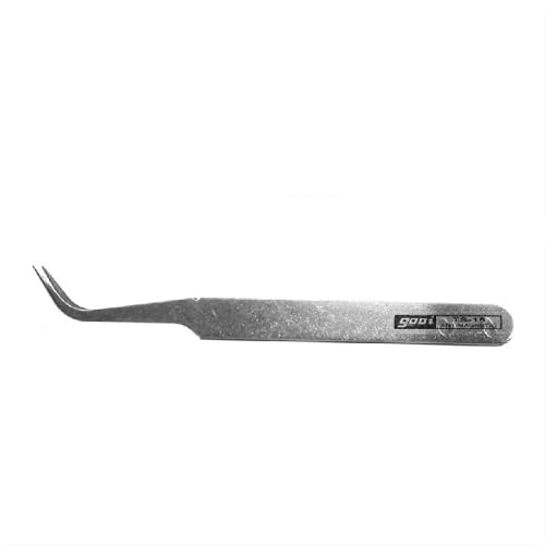 Professional Eyelash Extension Tweezers Set - Straight & Curved Tip Stainless Steel Lash Tweezers for Precision Application - 10.5cm Silver Beauty Tools for Salon & Home Use