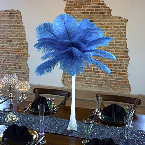 White Vase/Dark Turquoise Feathers