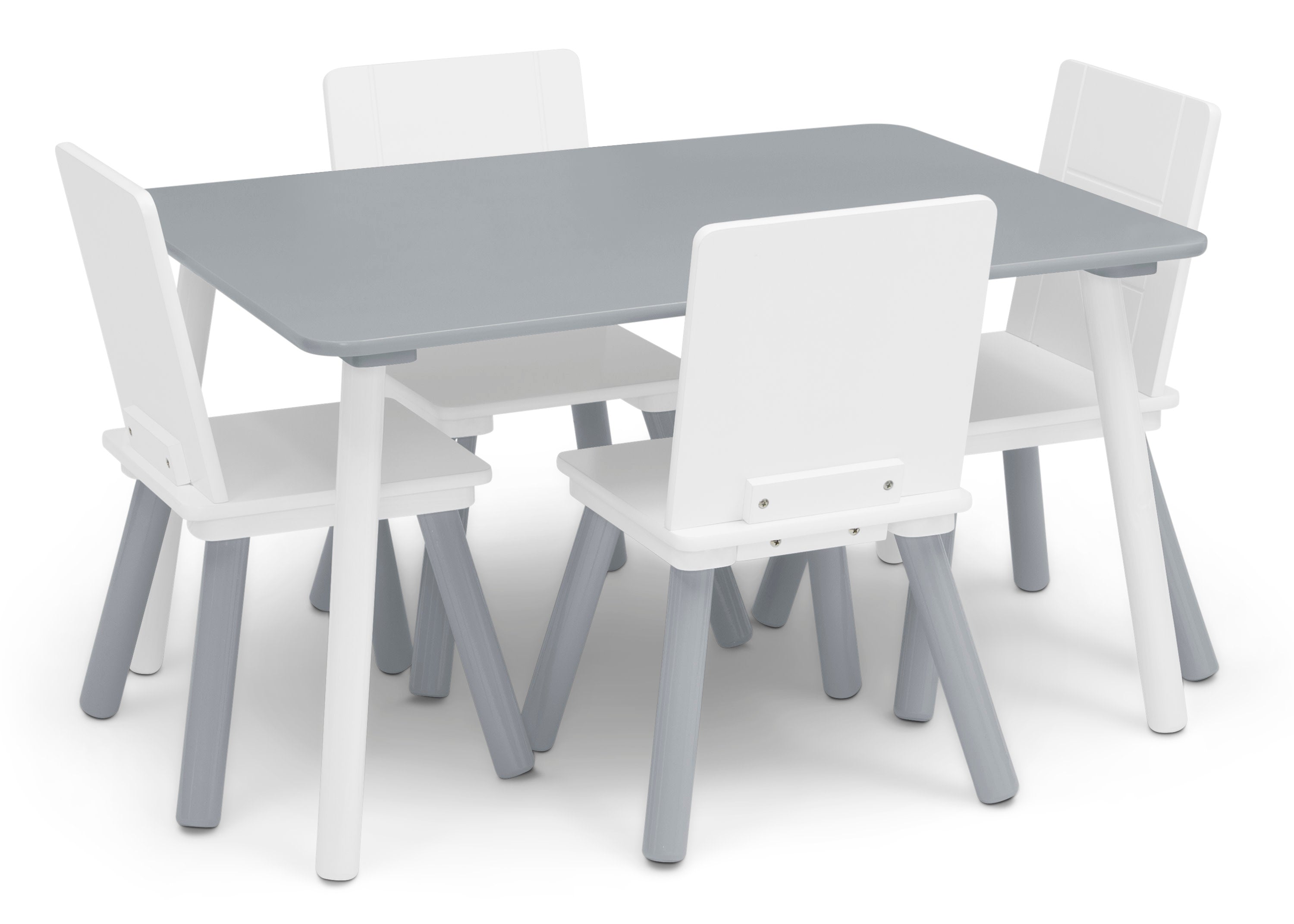 Kids Table and Chair Set - 4-Piece Wooden Children's Furniture for Playroom, Learning & Dining - Perfect for Toddlers & Preschoolers (Pink/Blue) - Ideal for Arts & Crafts, Snack Time, and Homeschooling Activities