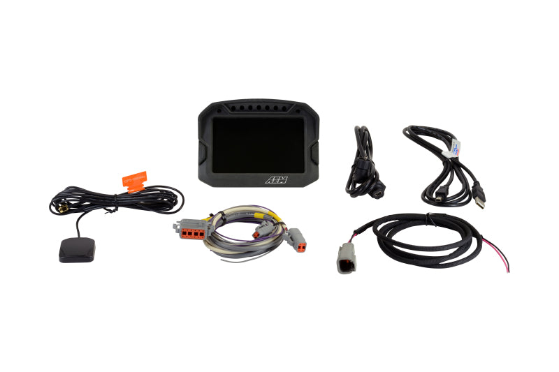 AEM CD-5LG Carbon Fiber Digital Dash Display with Internal 10Hz GPS & Antenna - High-Performance Racing Data Logger for Track, Drift, and Motorsport Applications